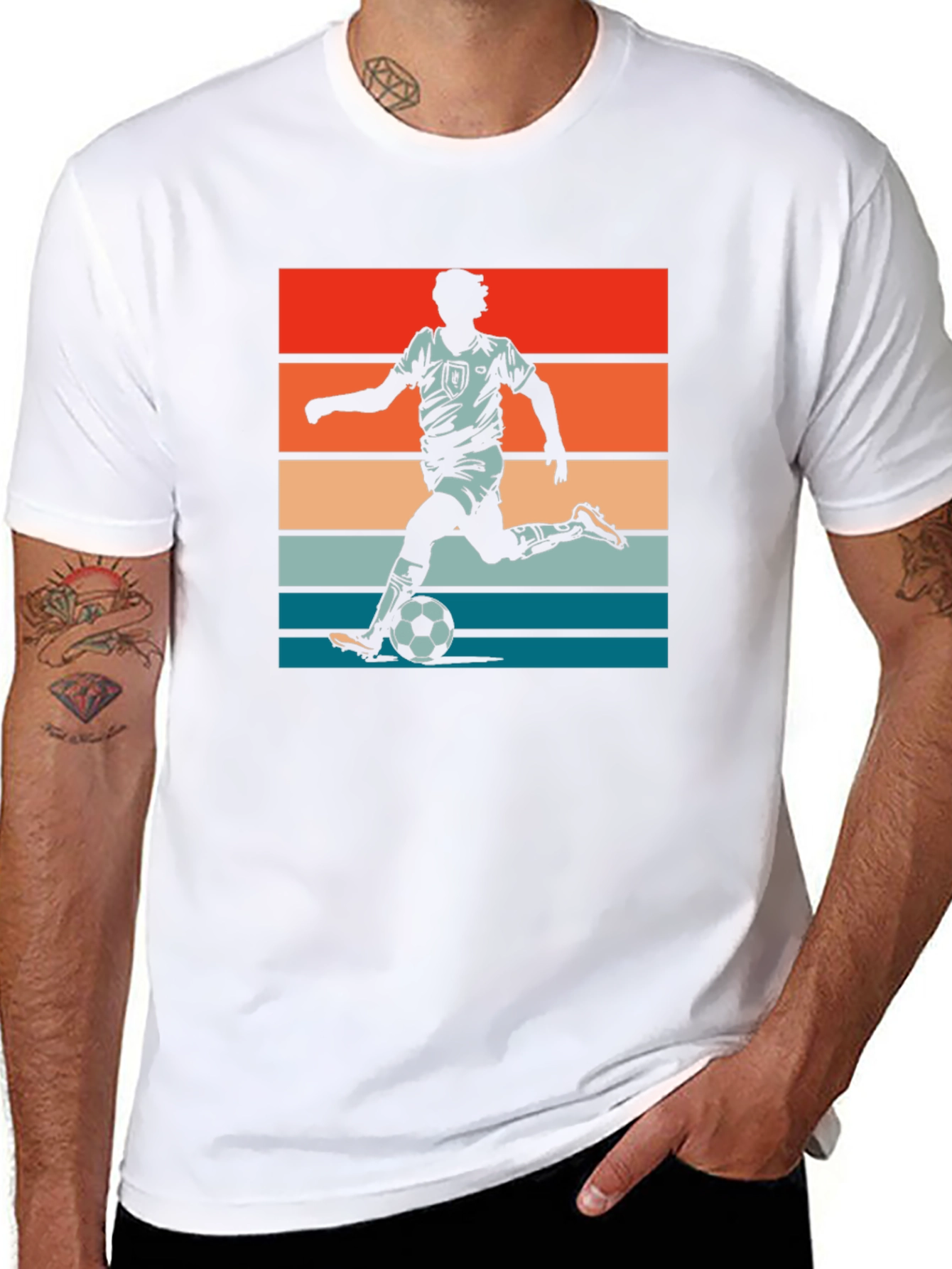 Retro Soccer Player Graphic T-Shirt