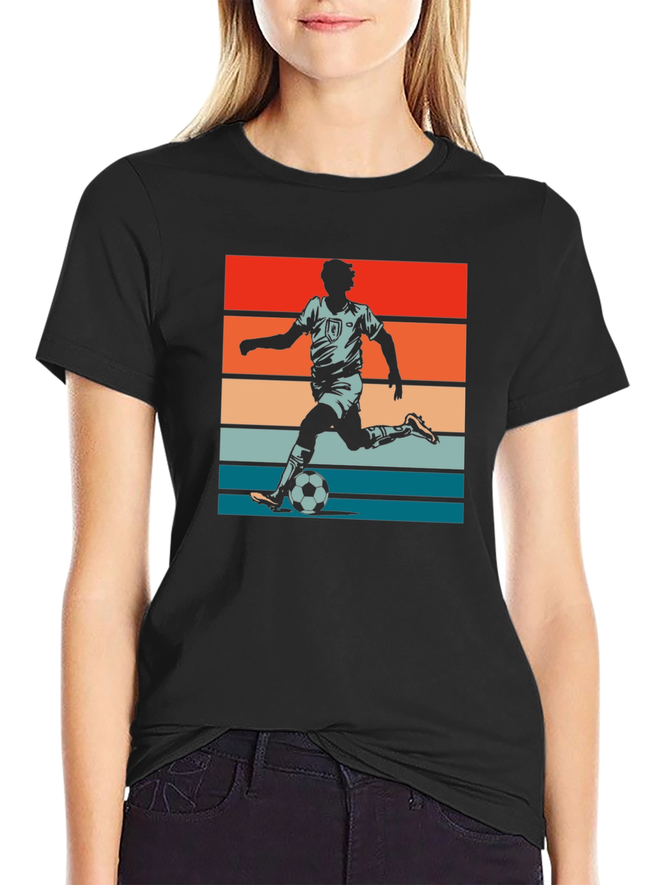 Retro Soccer Player Graphic T-Shirt