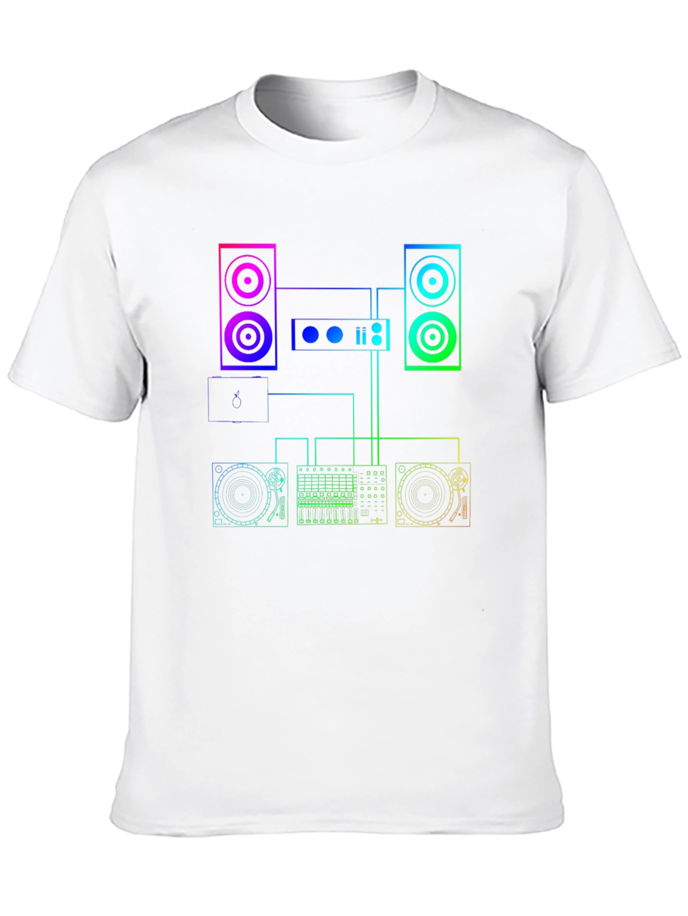 DJ Equipment Schematic Graphic Tee - Black