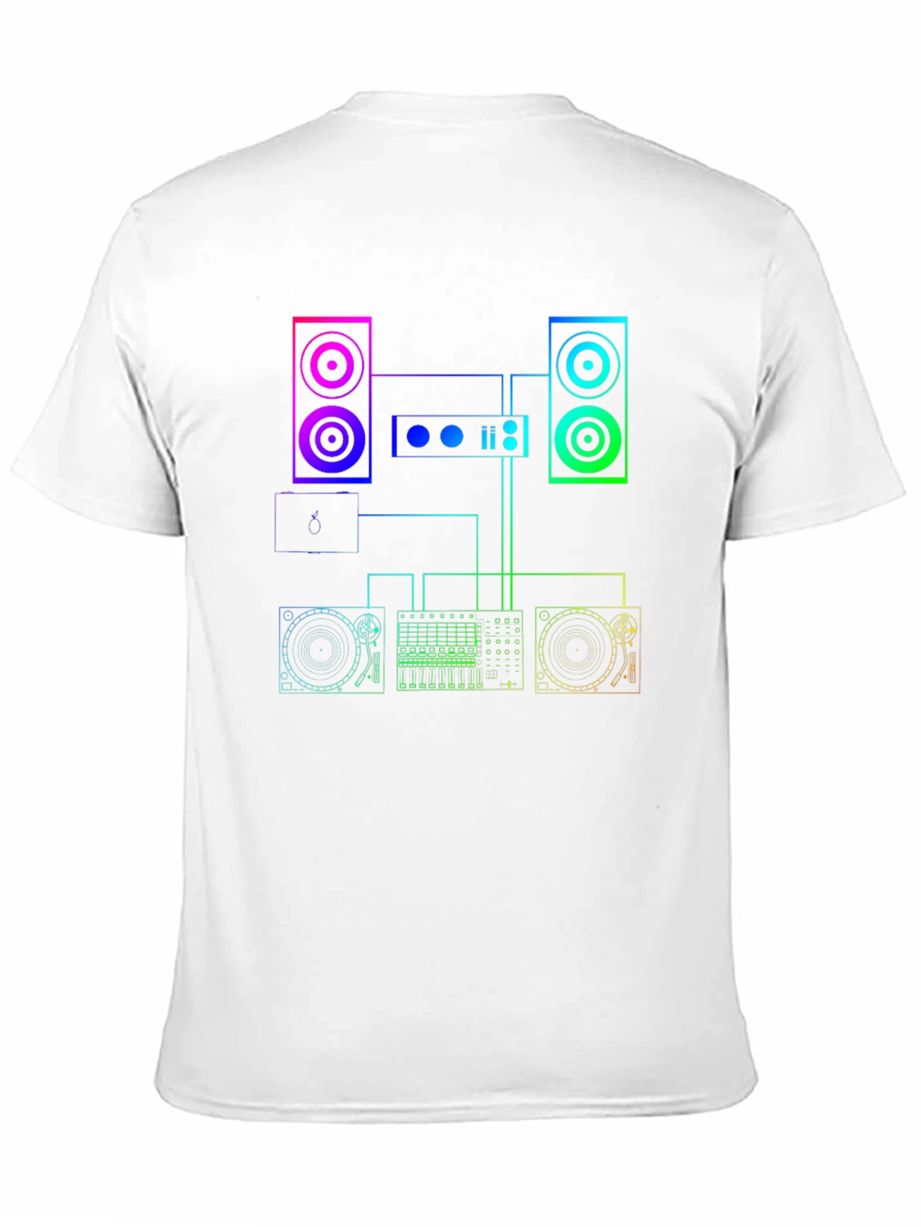DJ Equipment Schematic Graphic Tee - Black