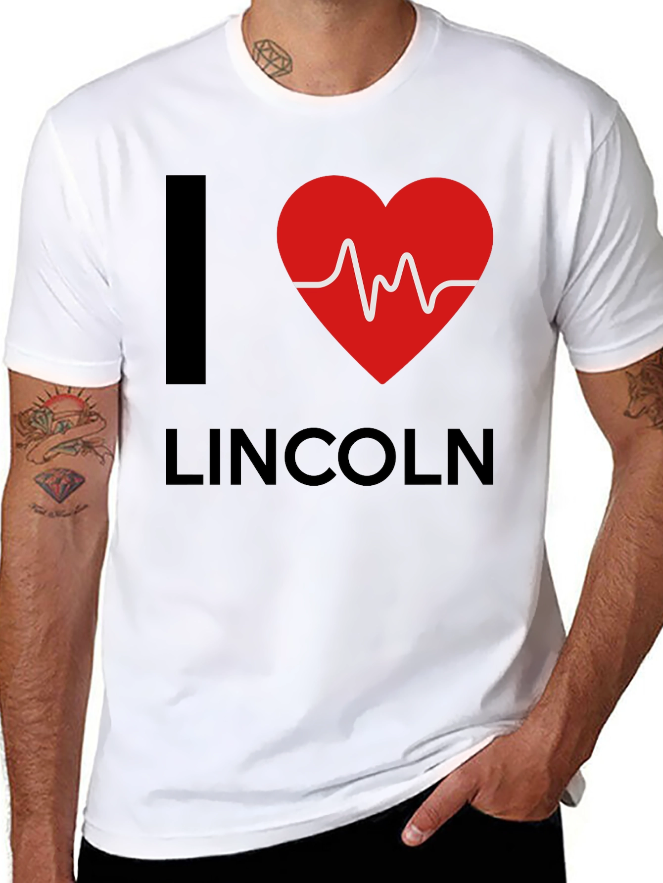 I Heart Lincoln Graphic Tee - Stylish Black T-Shirt