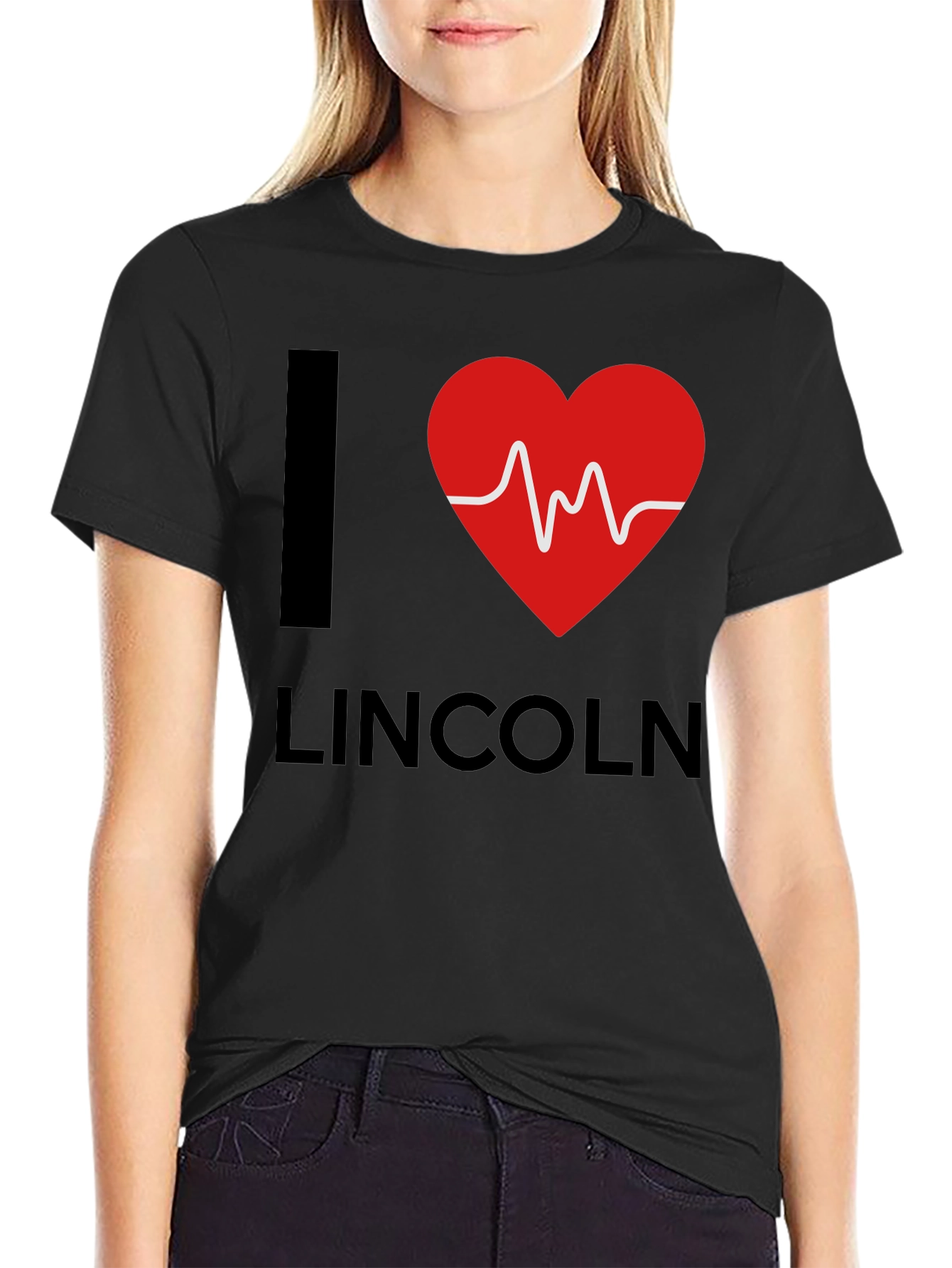 I Heart Lincoln Graphic Tee - Stylish Black T-Shirt