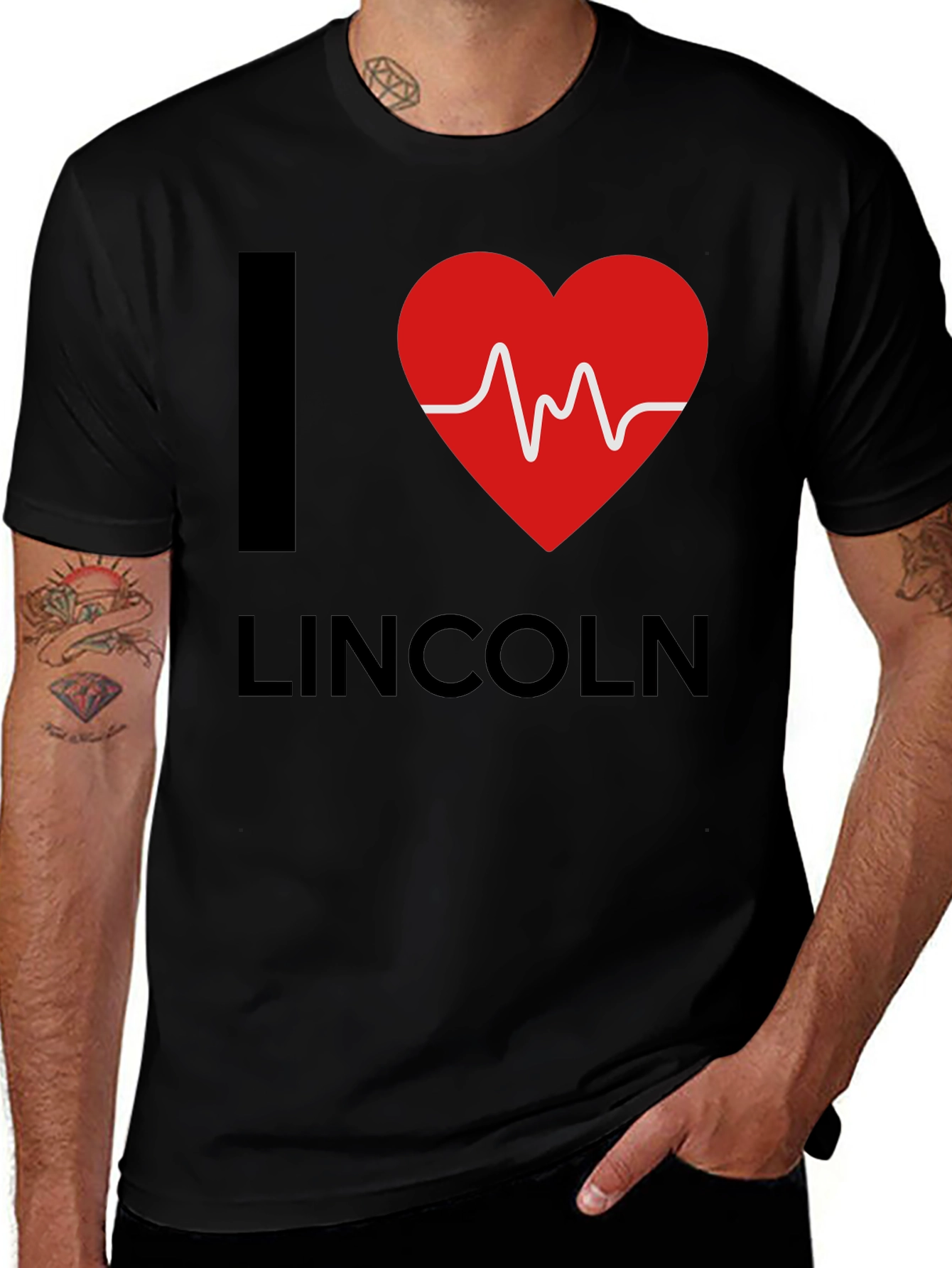 I Heart Lincoln Graphic Tee - Stylish Black T-Shirt