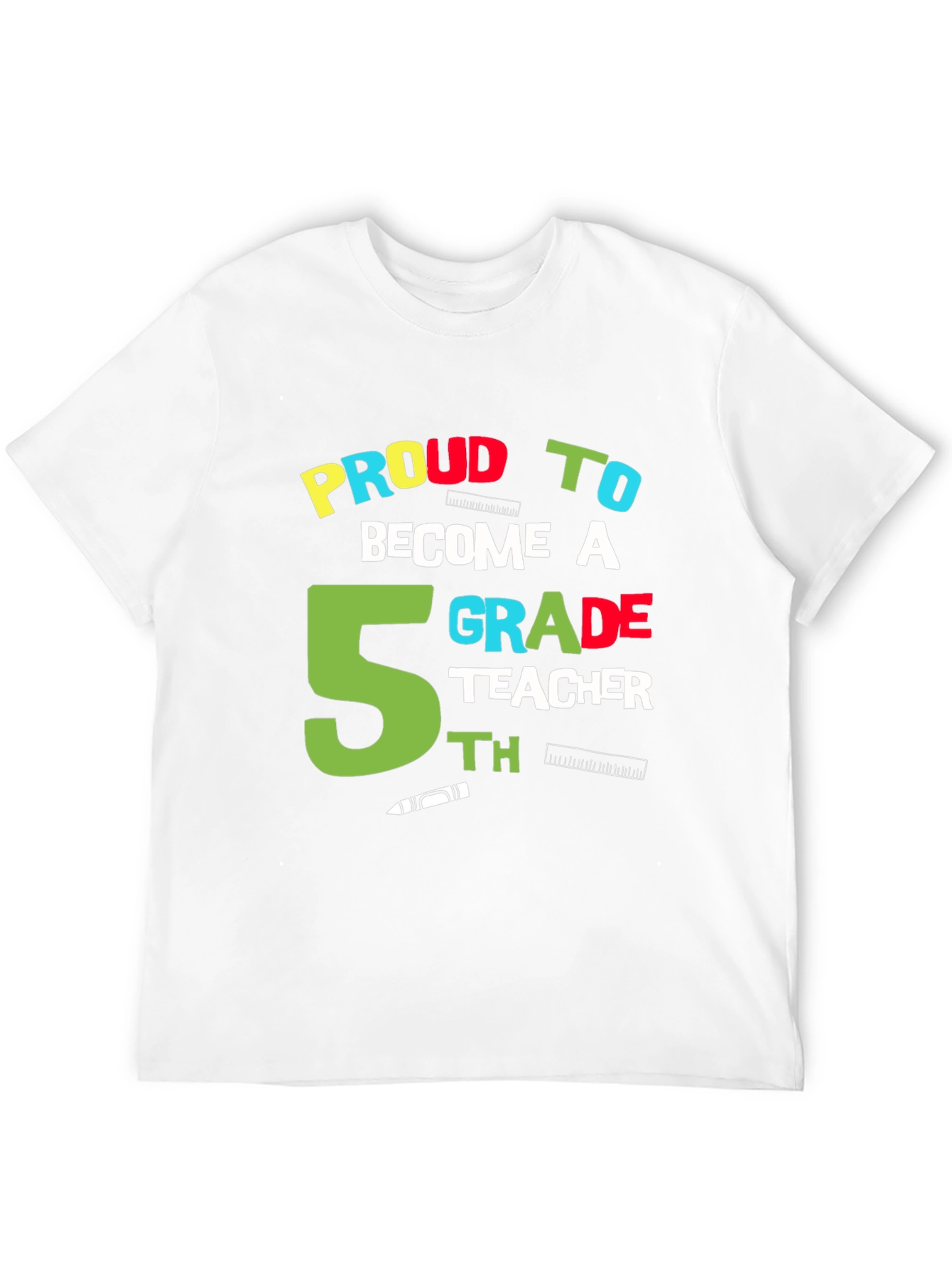 Proud 5th Grade Teacher Black Graphic T-Shirt