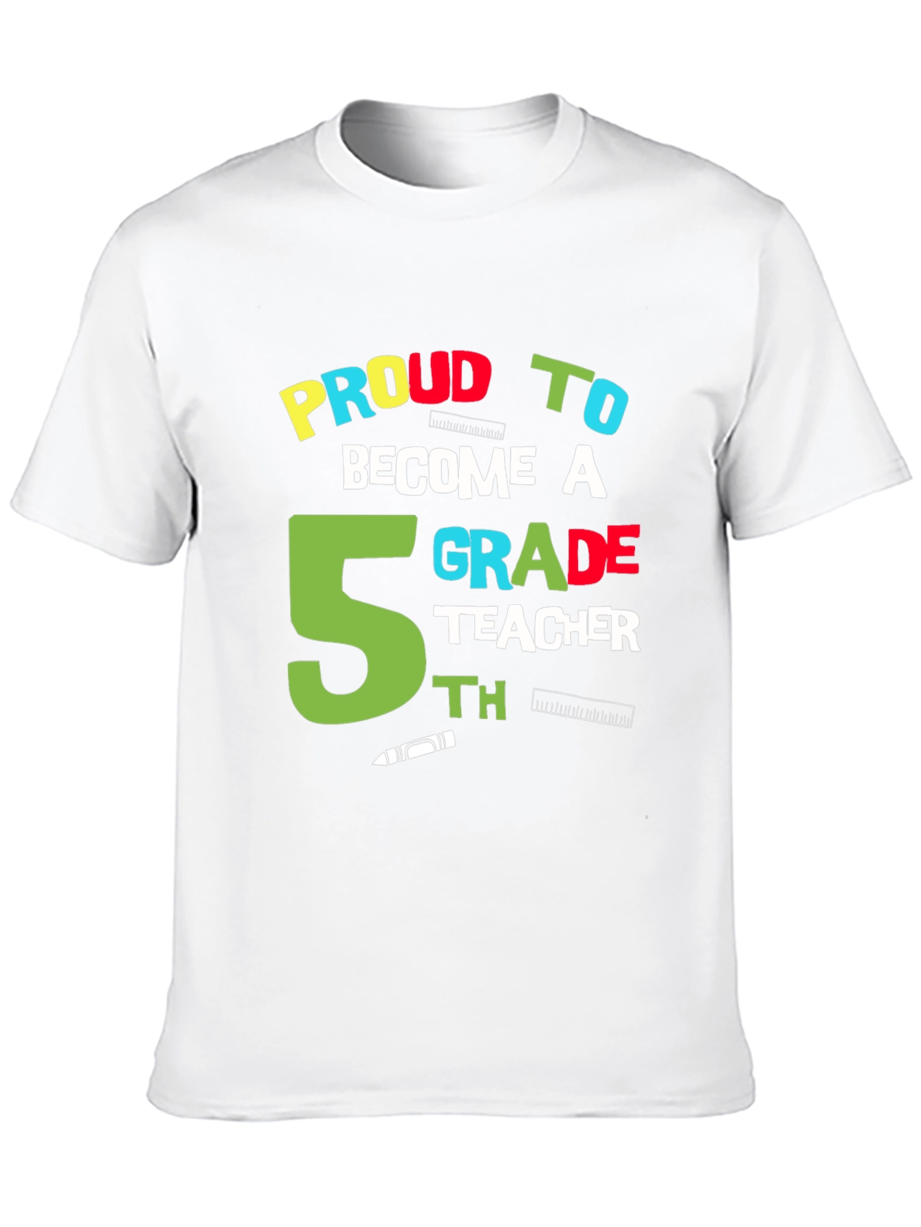 Proud 5th Grade Teacher Black Graphic T-Shirt