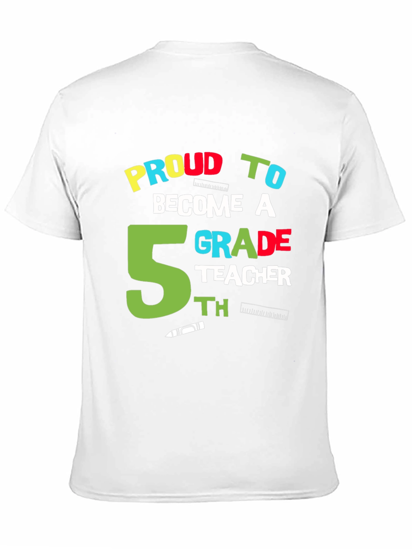 Proud 5th Grade Teacher Black Graphic T-Shirt