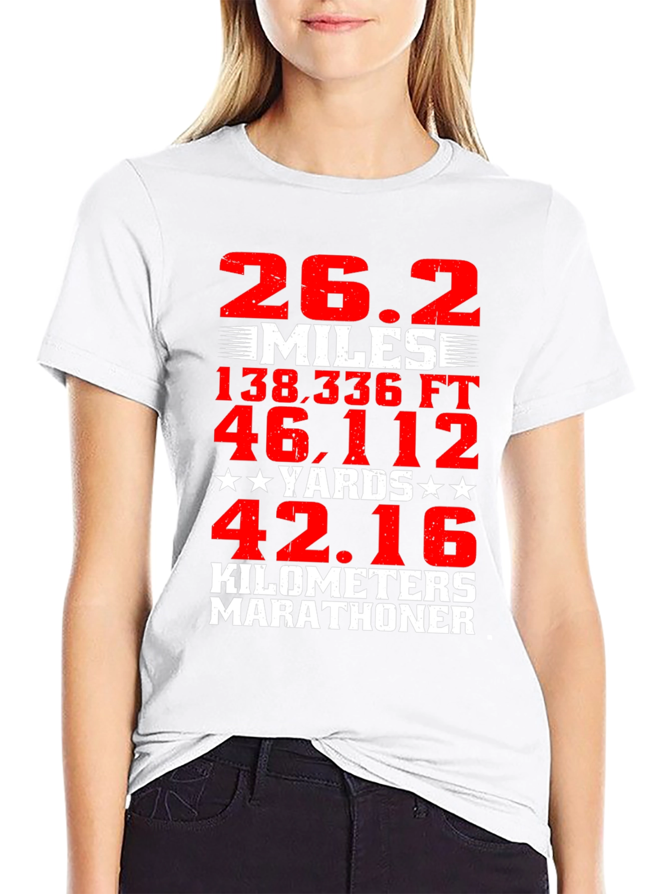 Marathon Runner Black T-Shirt 26.2 Miles Graphic Tee