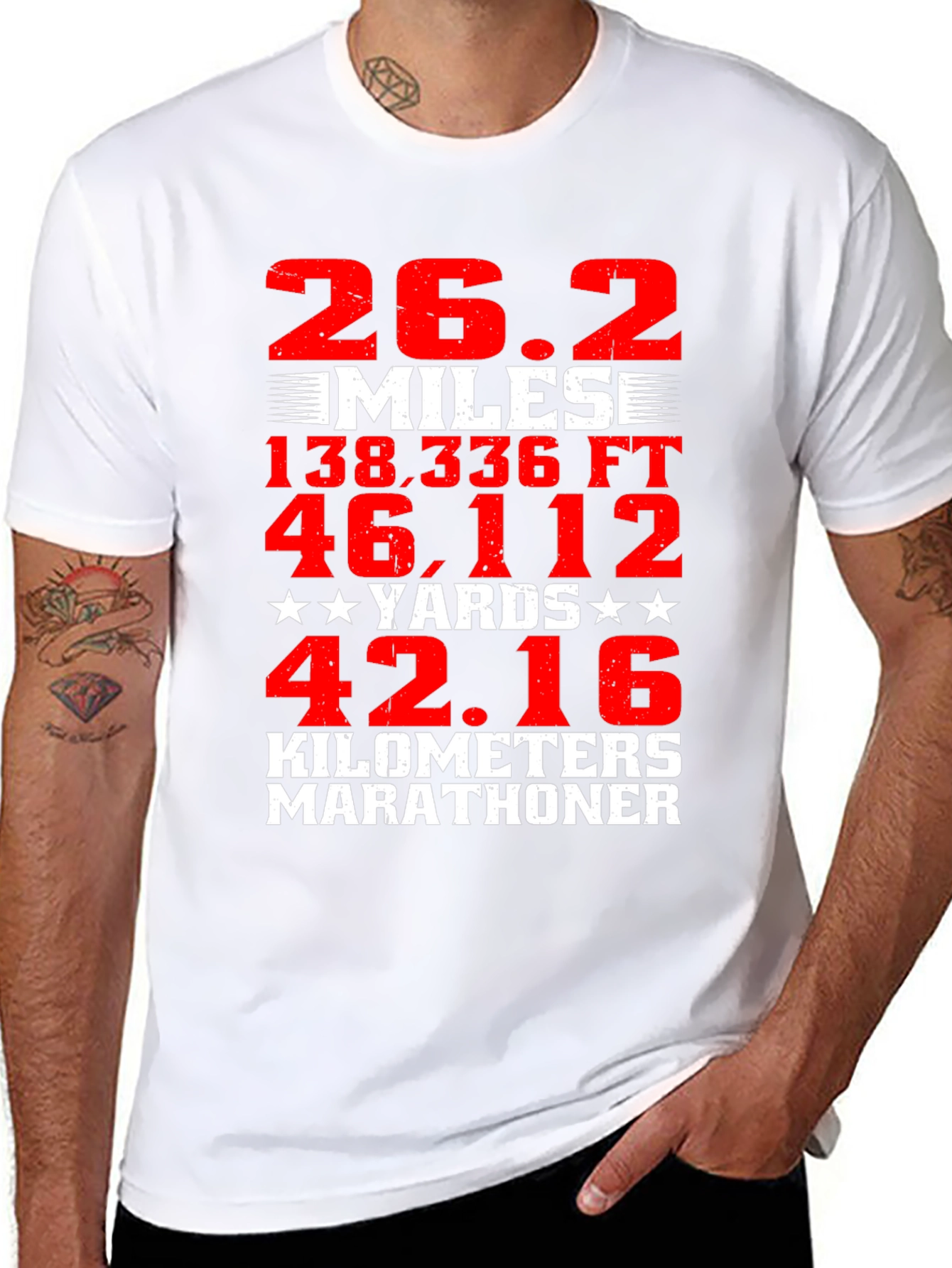 Marathon Runner Black T-Shirt 26.2 Miles Graphic Tee