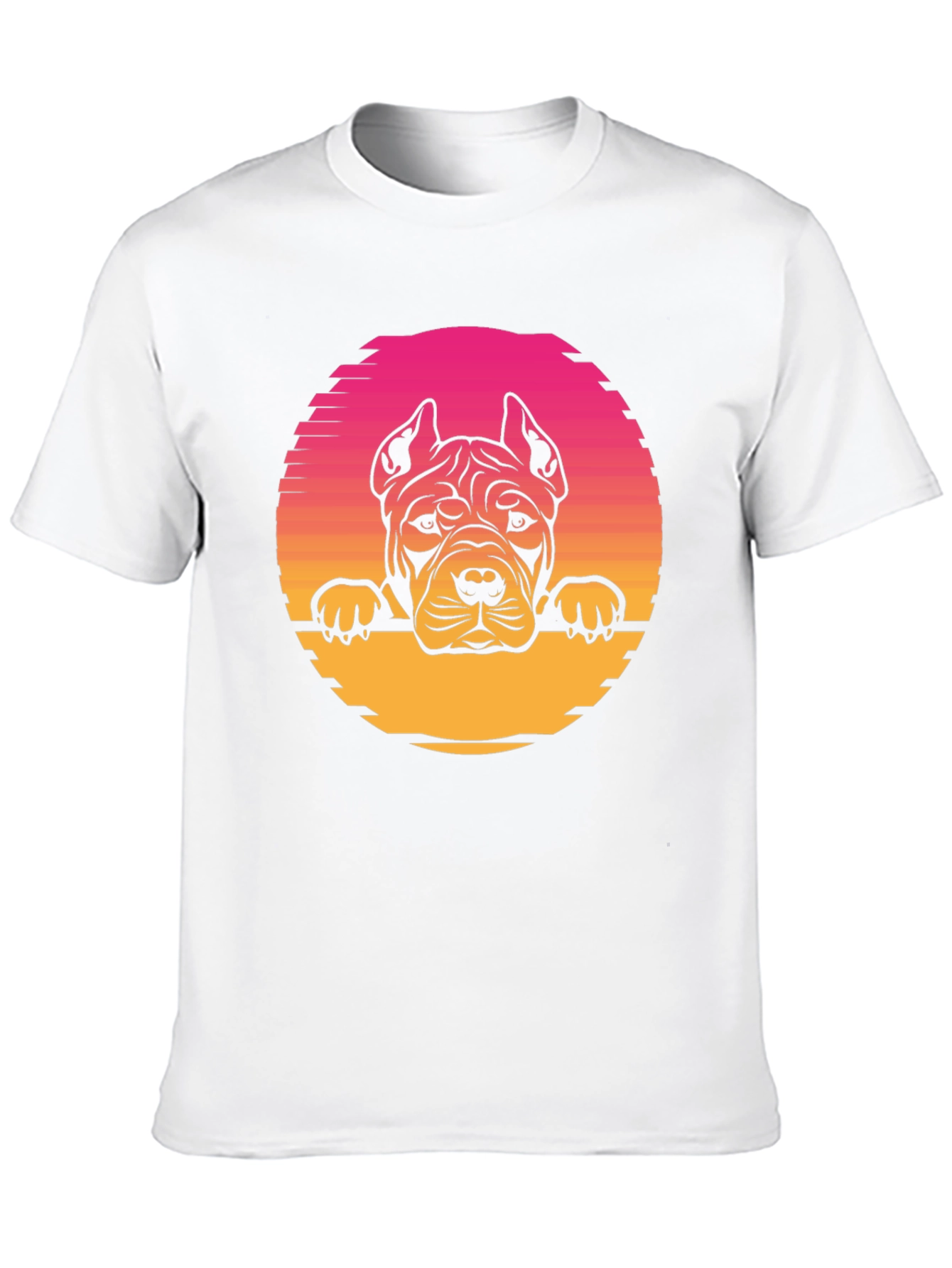 Pitbull Sunset Graphic Tee - Retro Dog Lover T-Shirt
