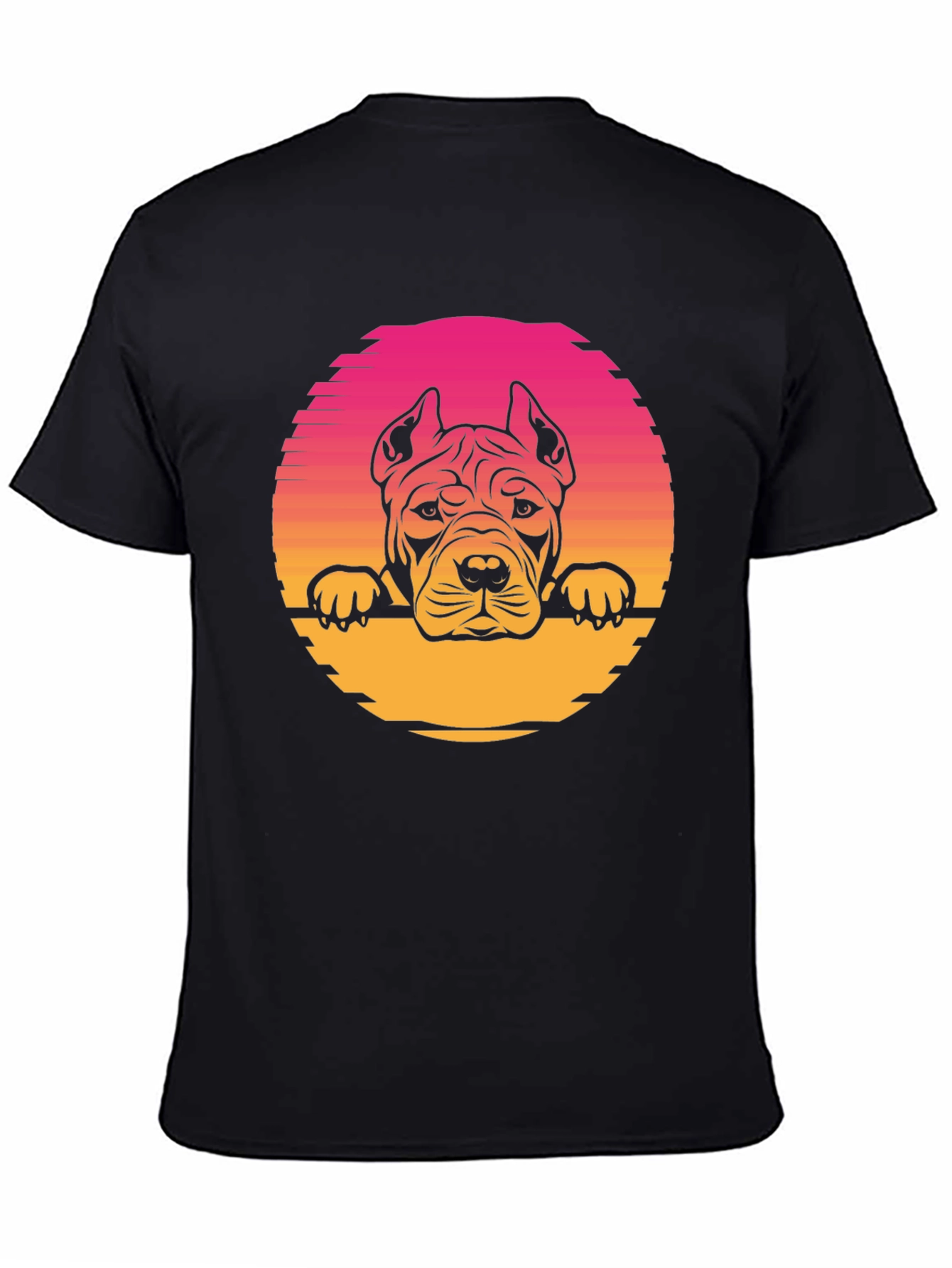 Pitbull Sunset Graphic Tee - Retro Dog Lover T-Shirt