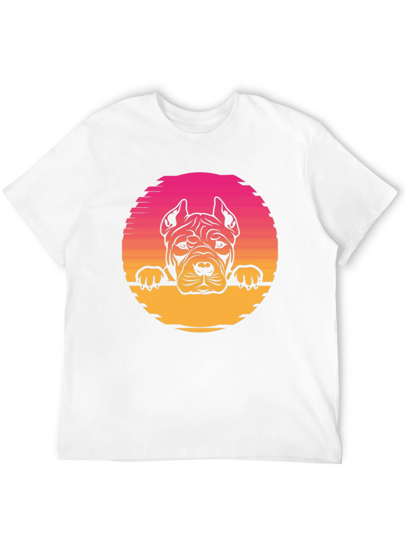 Pitbull Sunset Graphic Tee - Retro Dog Lover T-Shirt