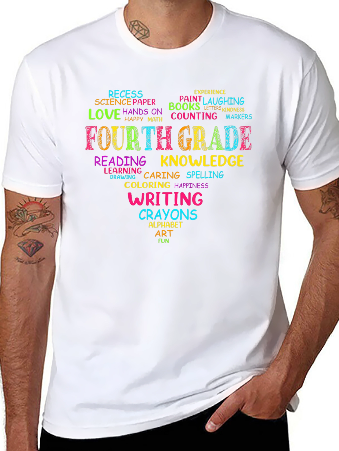 Fourth Grade Teacher Appreciation Heart T-Shirt