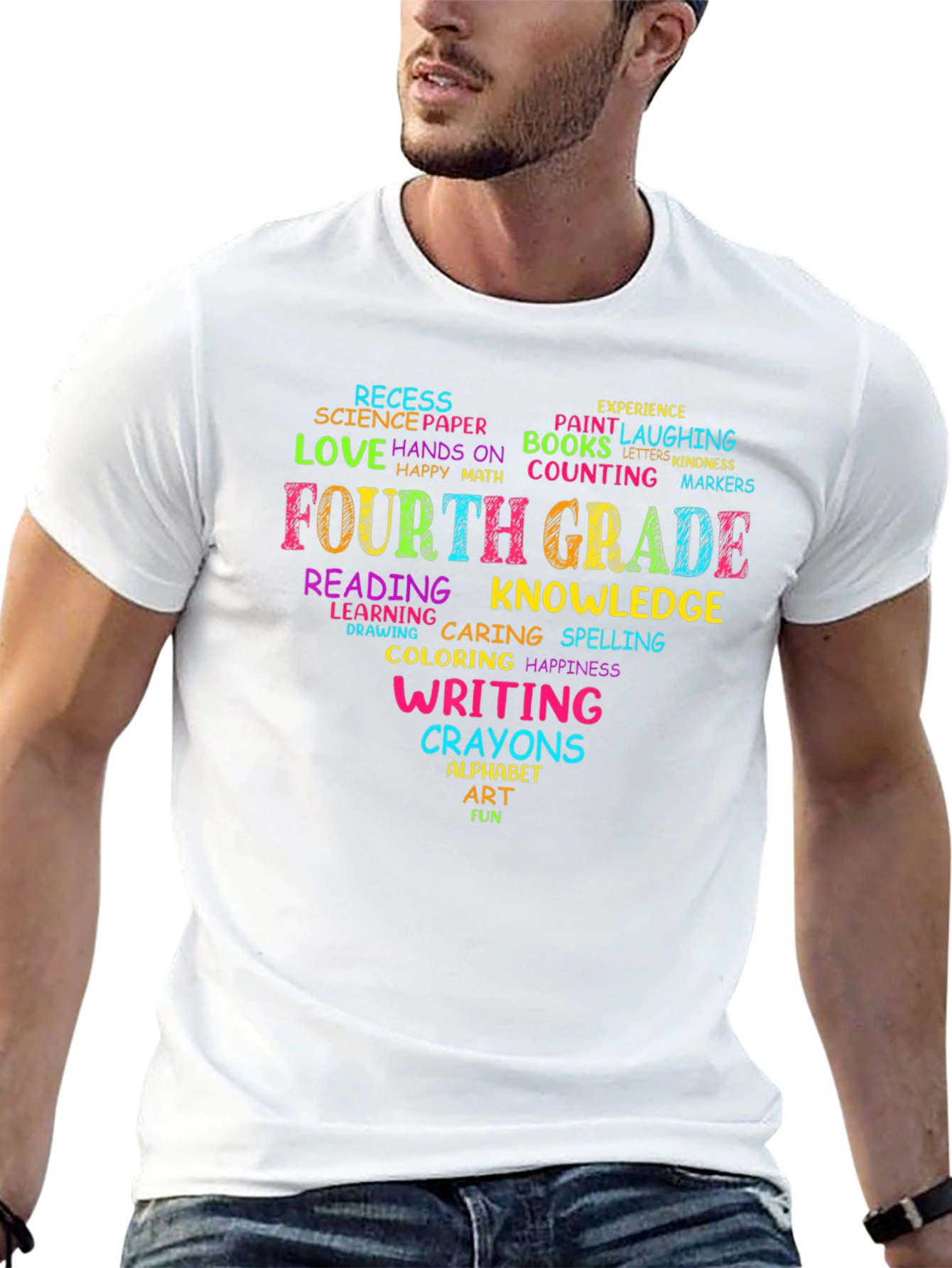 Fourth Grade Teacher Appreciation Heart T-Shirt