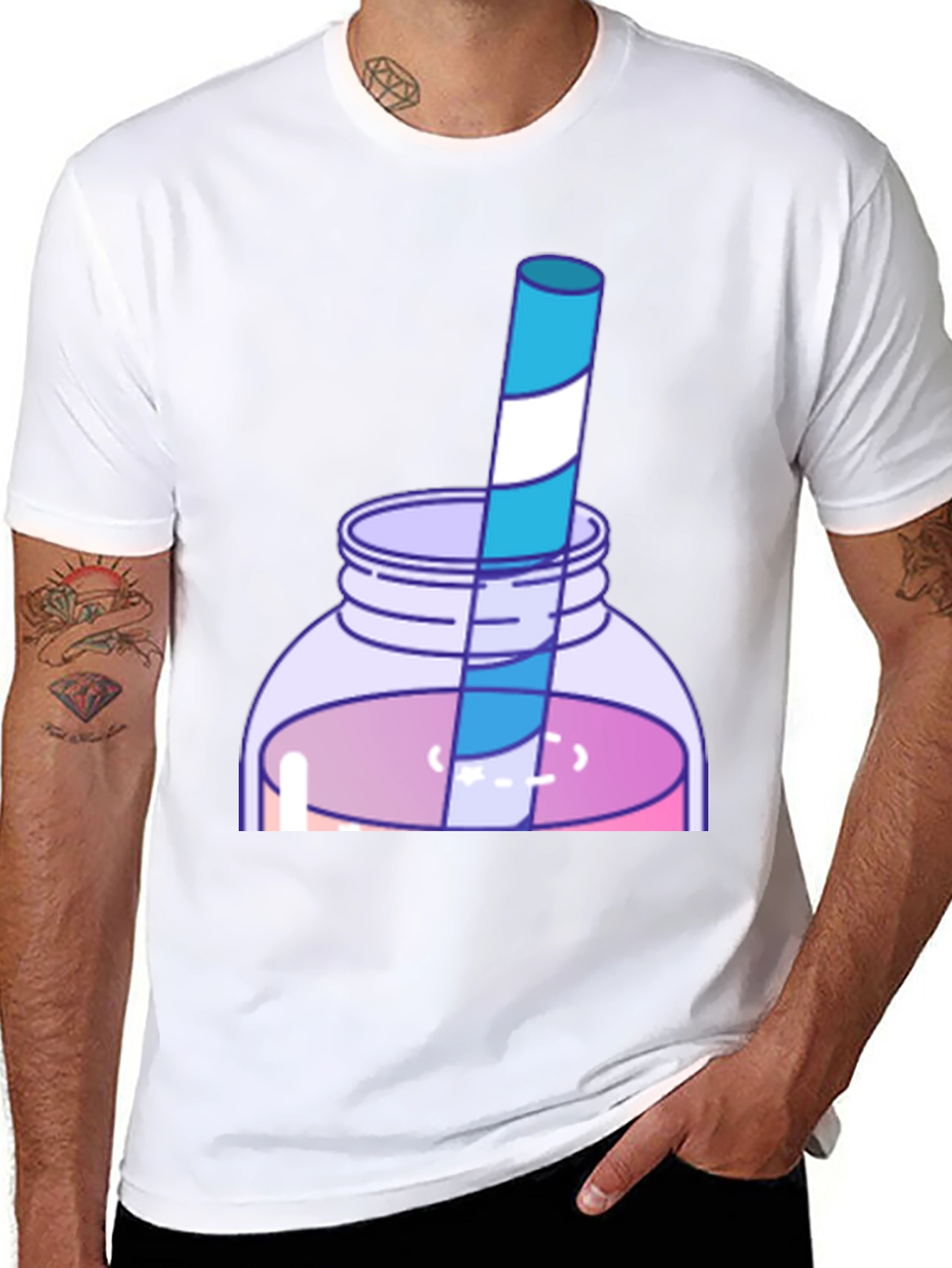 Fun Cartoon Drink T-Shirt