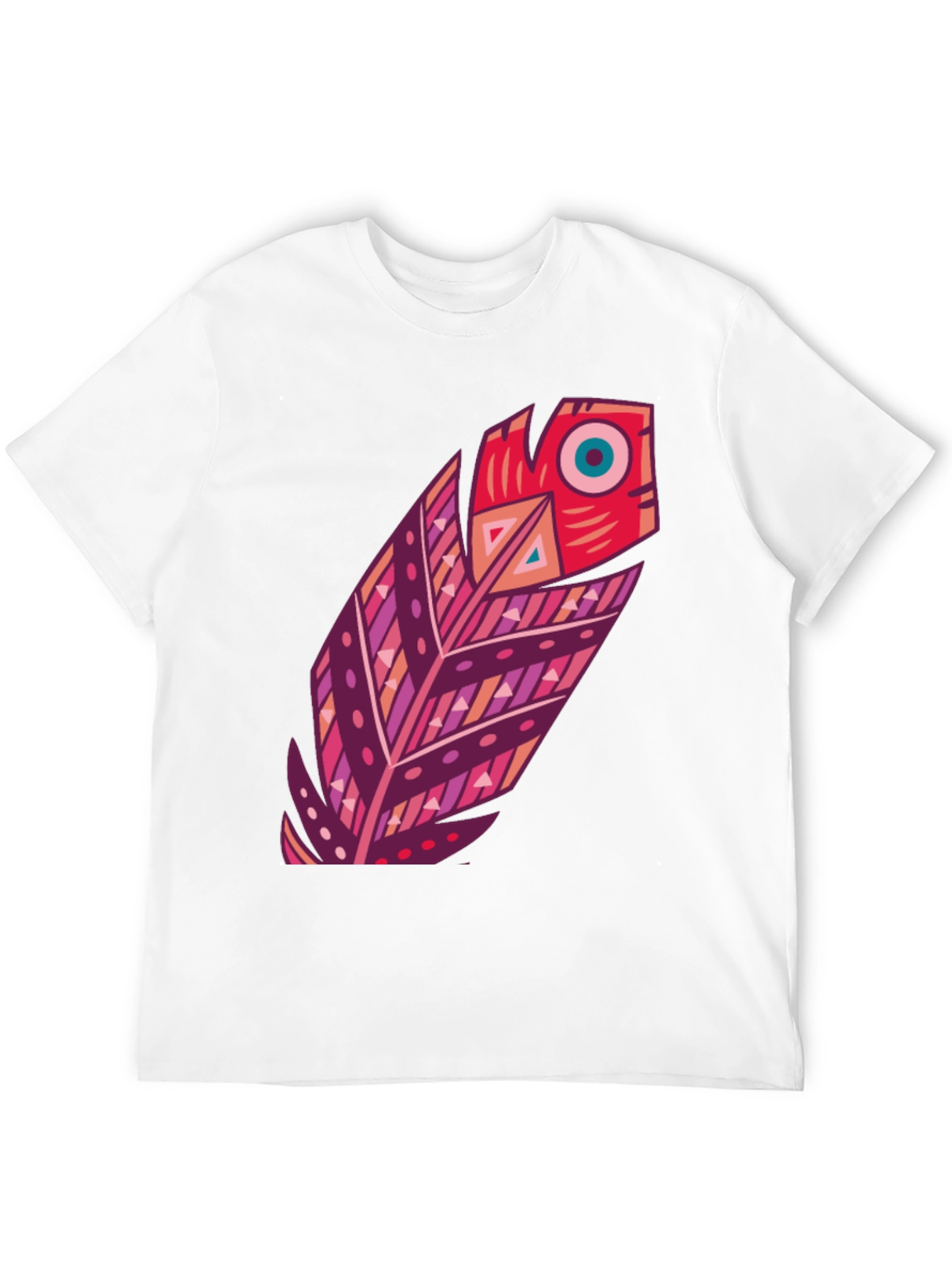 Boho Feather Graphic Black Tee - Stylish Casual Wear