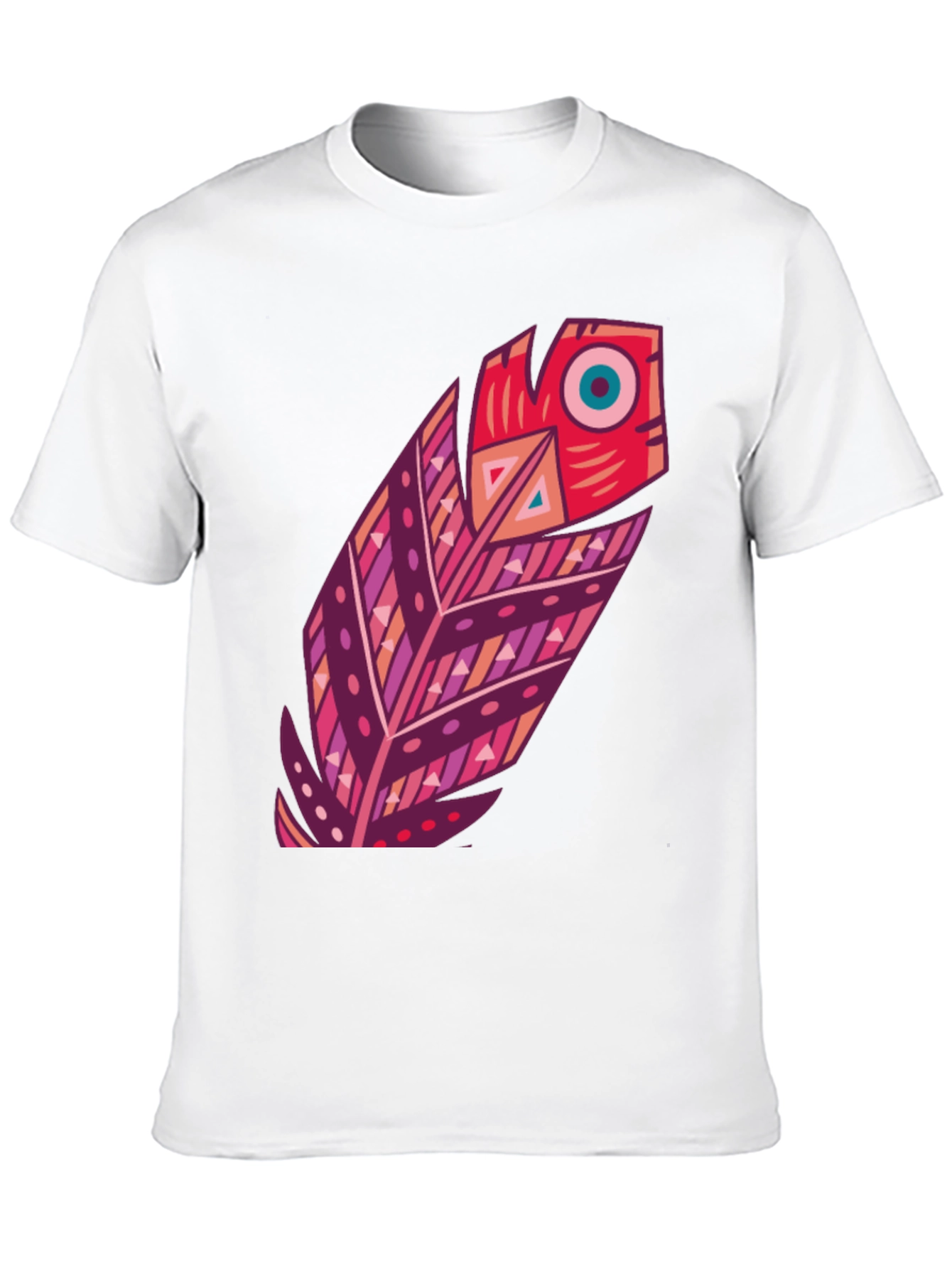Boho Feather Graphic Black Tee - Stylish Casual Wear