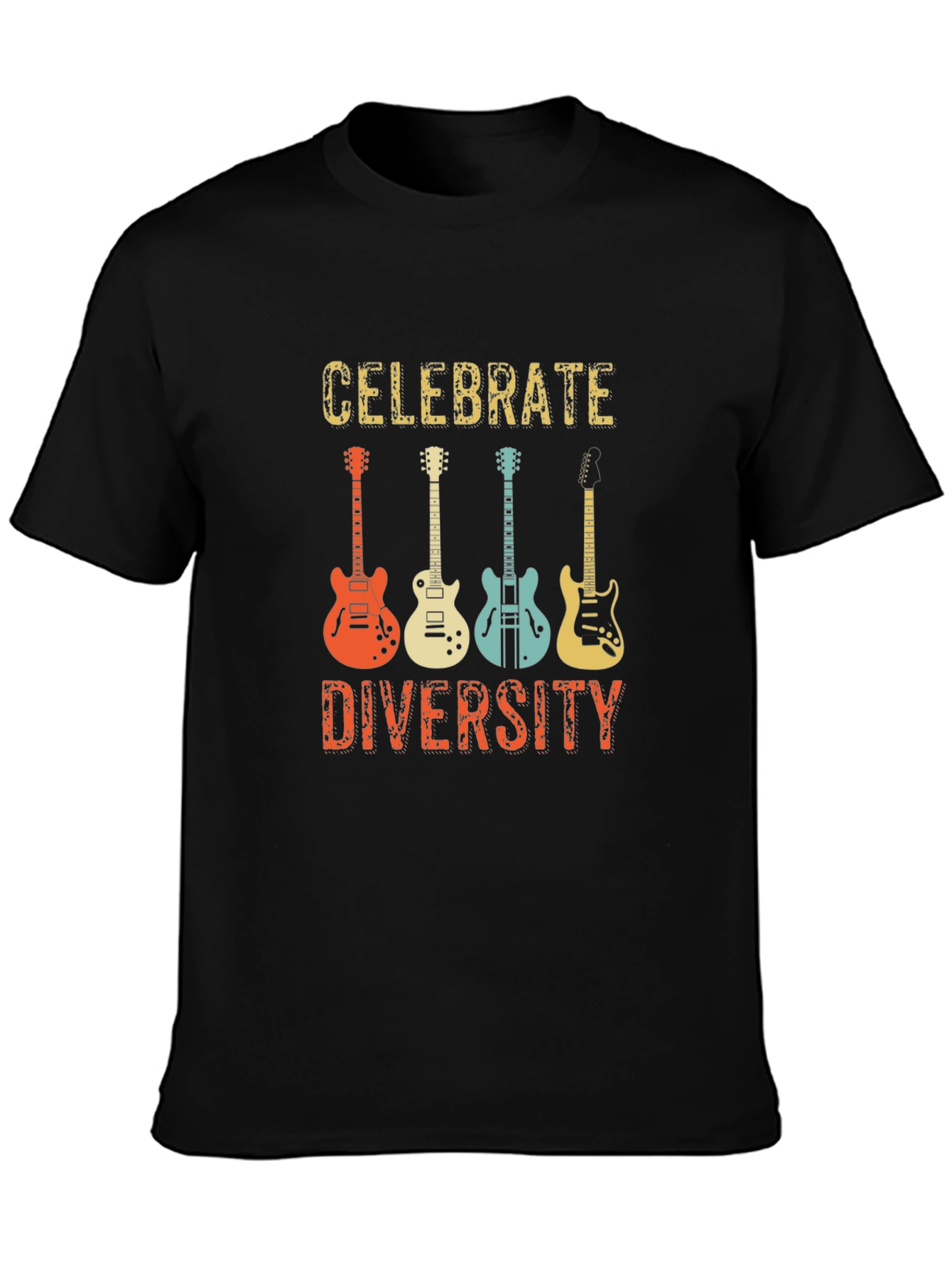 Celebrate Diversity Guitar Graphic T-Shirt