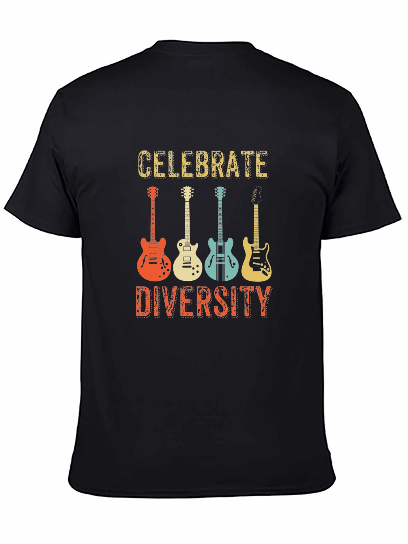 Celebrate Diversity Guitar Graphic T-Shirt