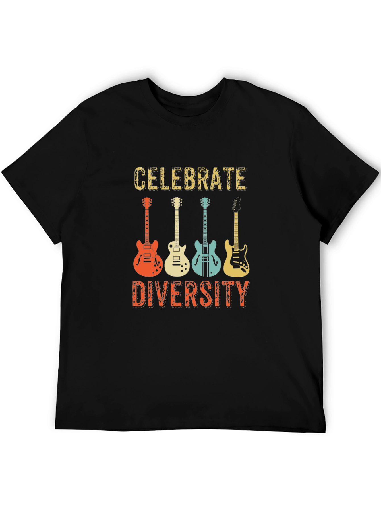 Celebrate Diversity Guitar Graphic T-Shirt