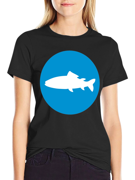 Mens Black T-Shirt with Fish Graphic