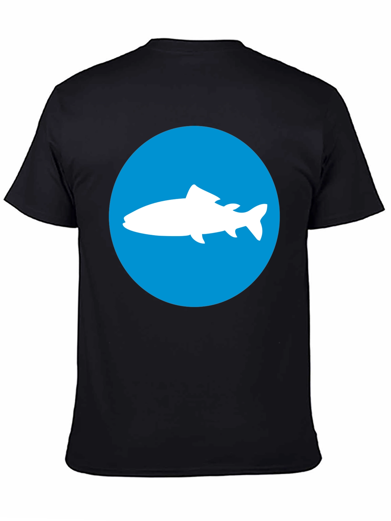 Mens Black T-Shirt with Fish Graphic