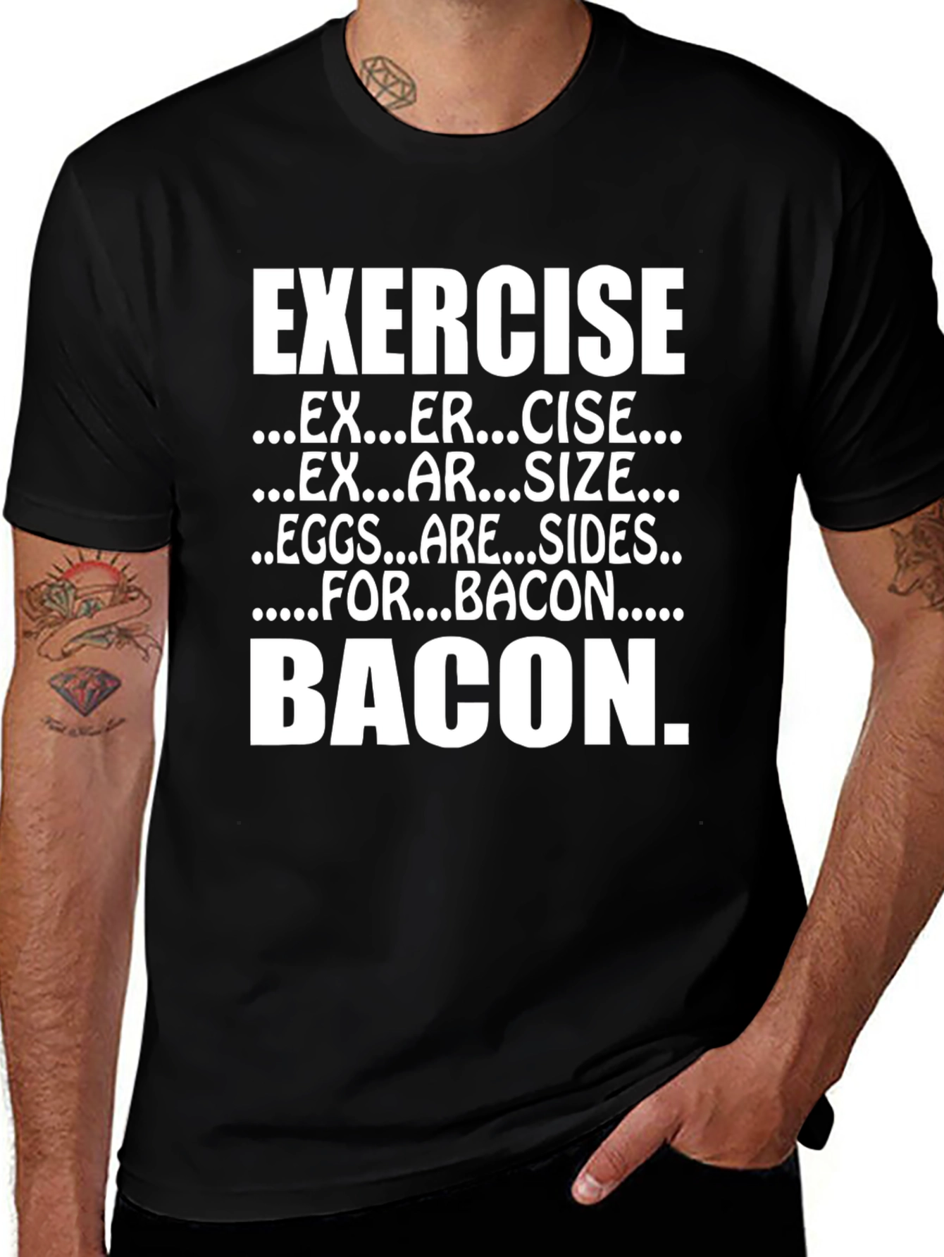 Exercise Bacon Funny T-Shirt