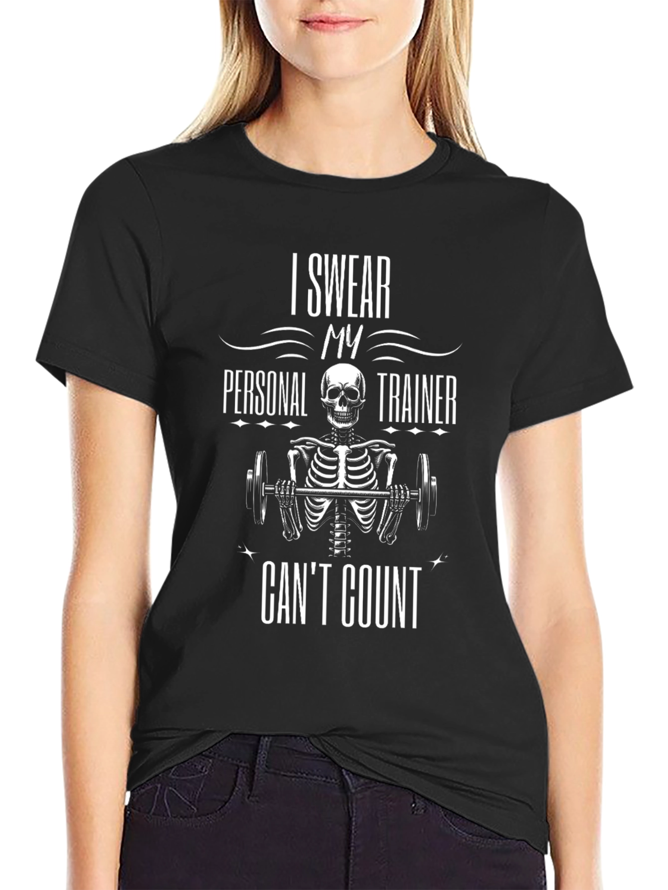 Funny Skeleton Personal Trainer Workout T-Shirt