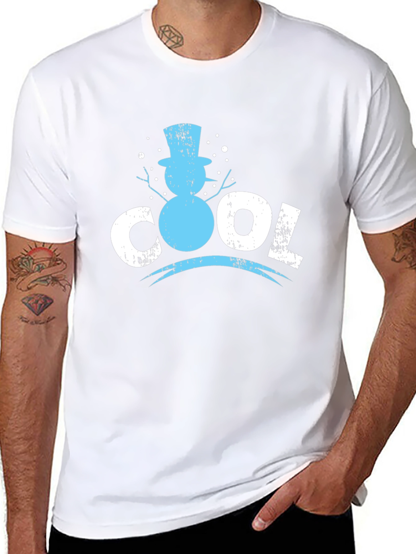 Cool Snowman Graphic Tee - Stylish Winter Apparel