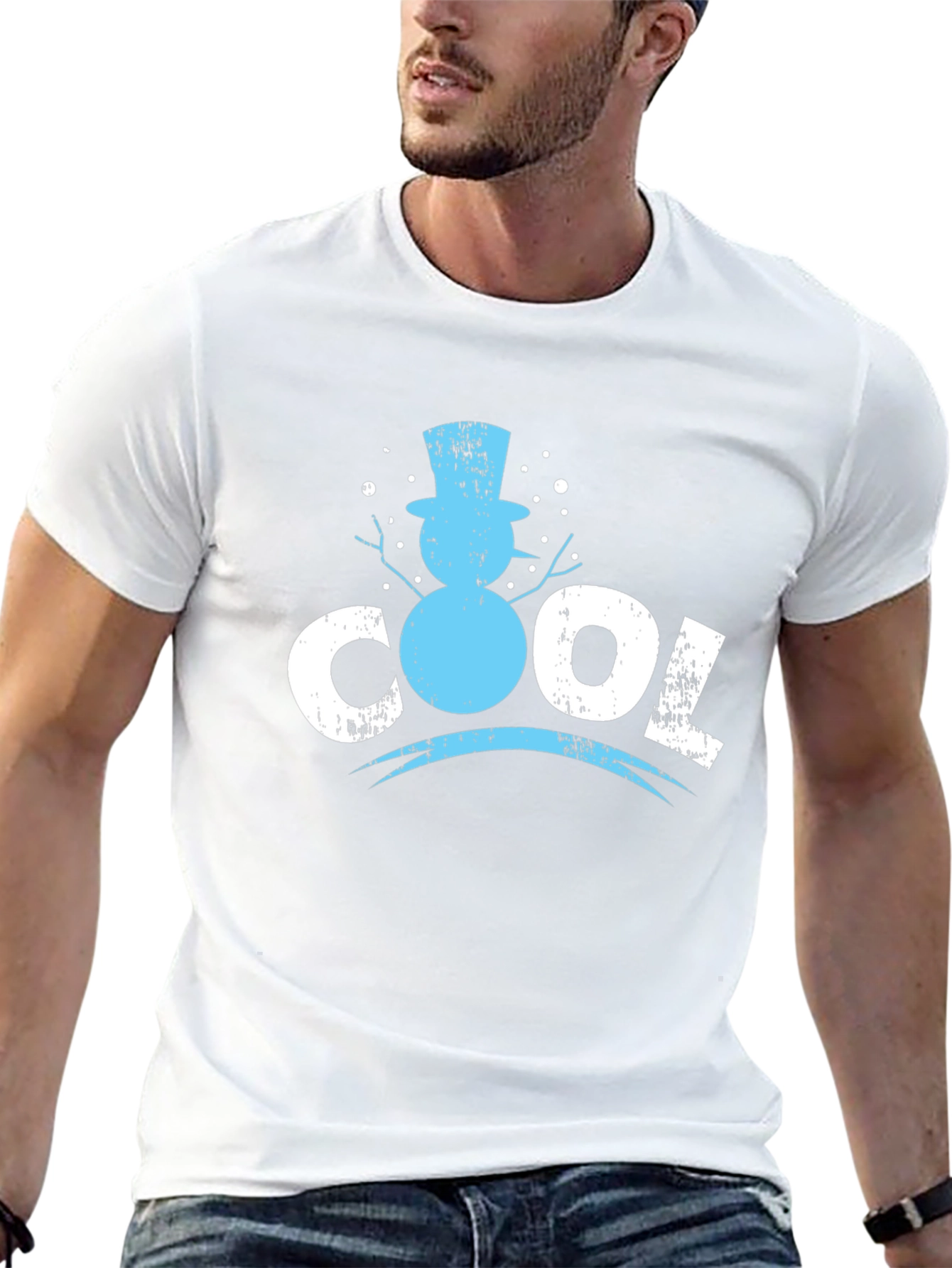 Cool Snowman Graphic Tee - Stylish Winter Apparel