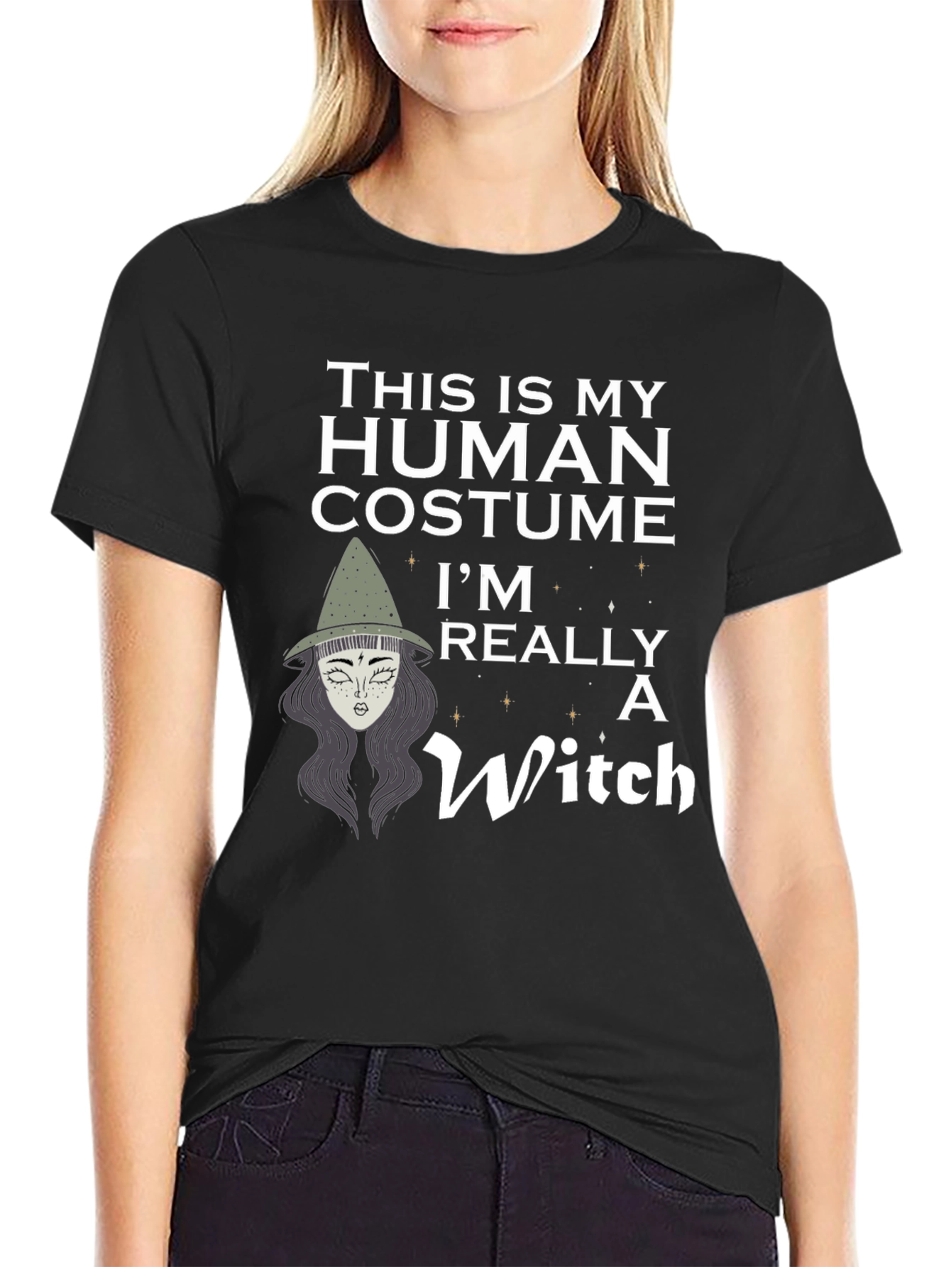 Human Costume Witch Graphic T-Shirt