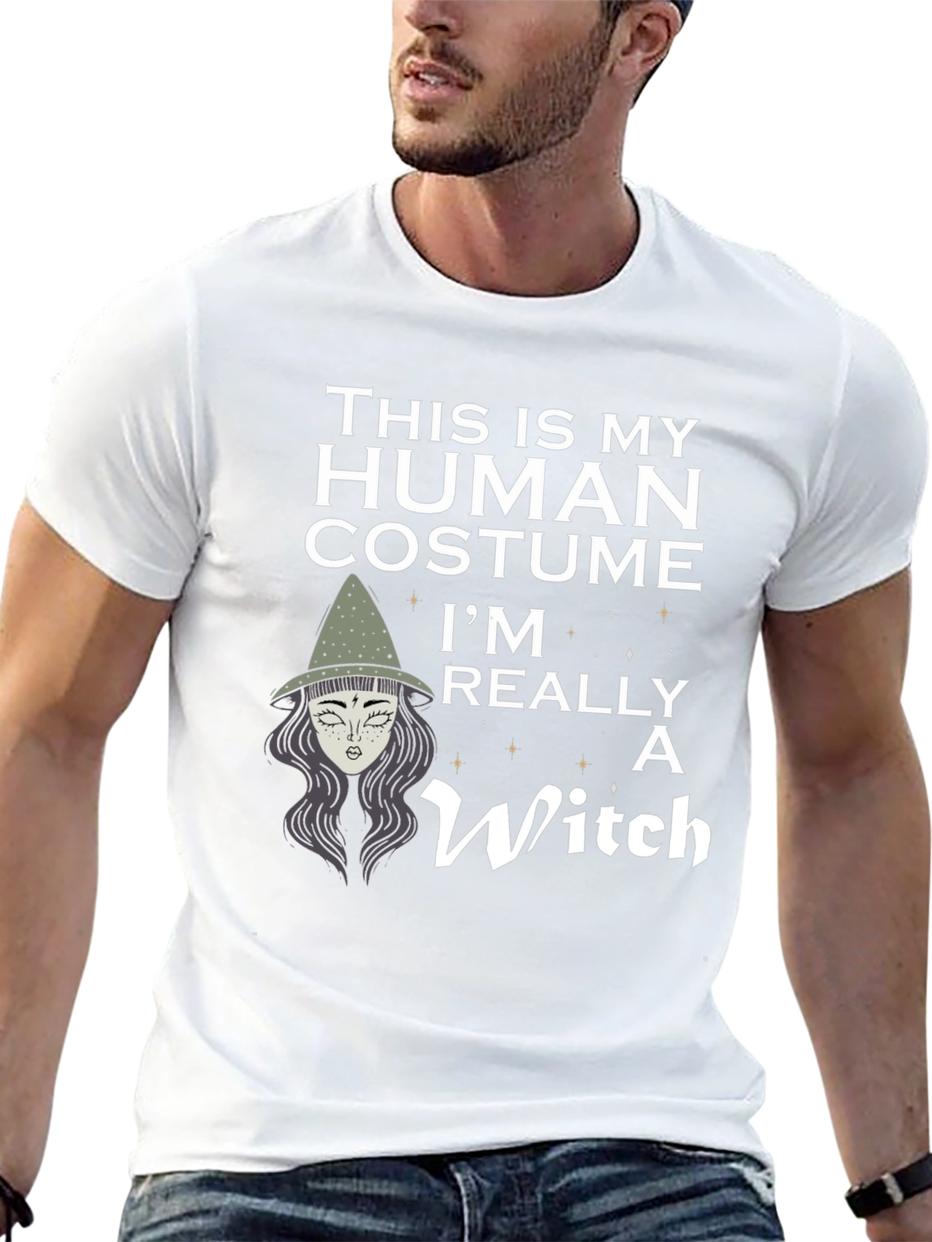 Human Costume Witch Graphic T-Shirt