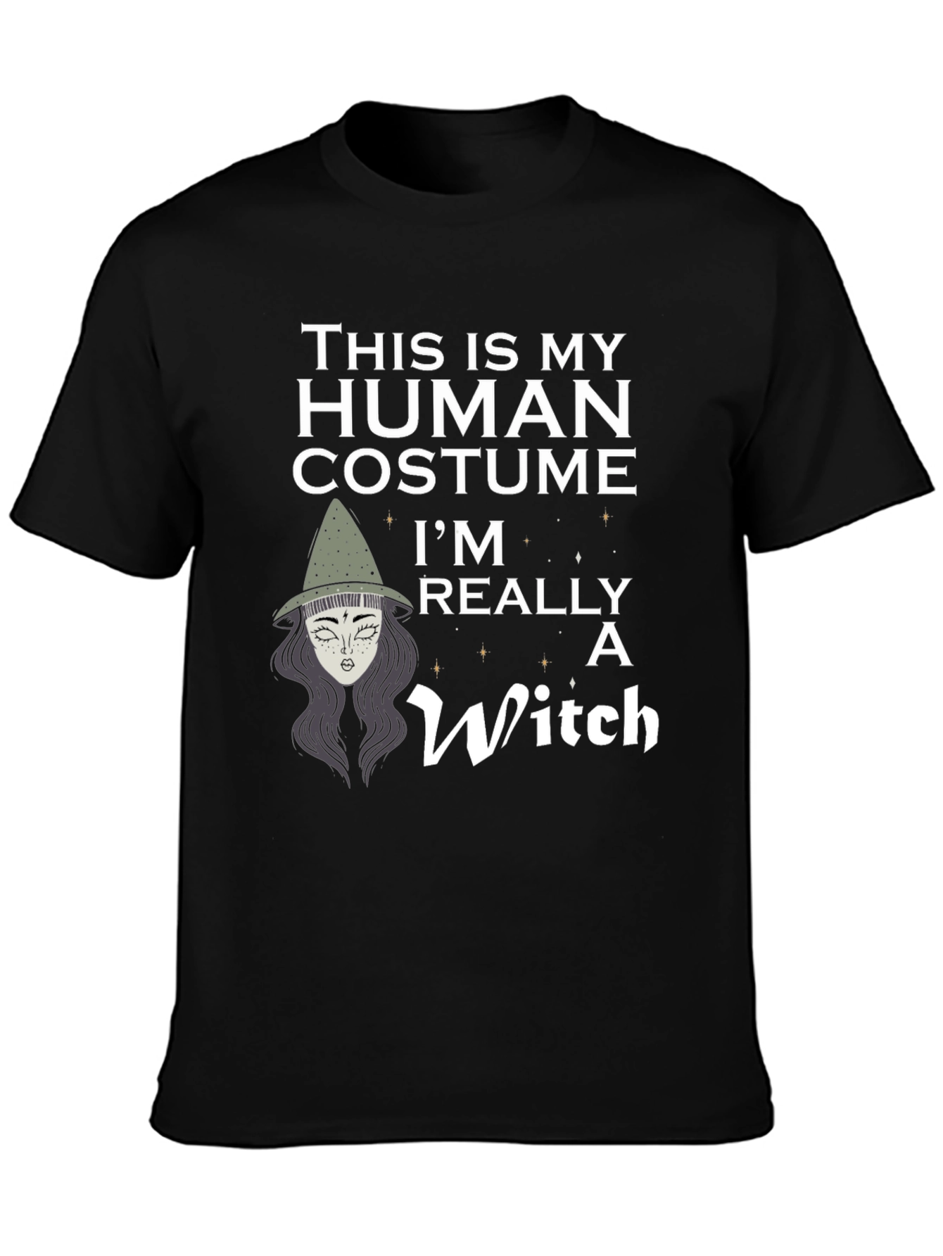 Human Costume Witch Graphic T-Shirt