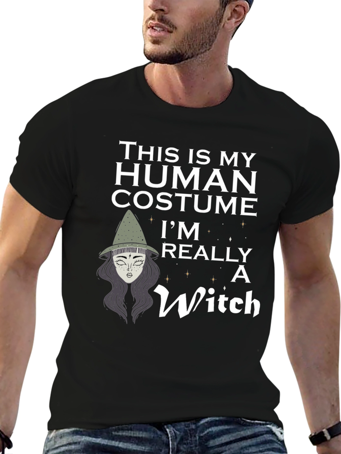 Human Costume Witch Graphic T-Shirt