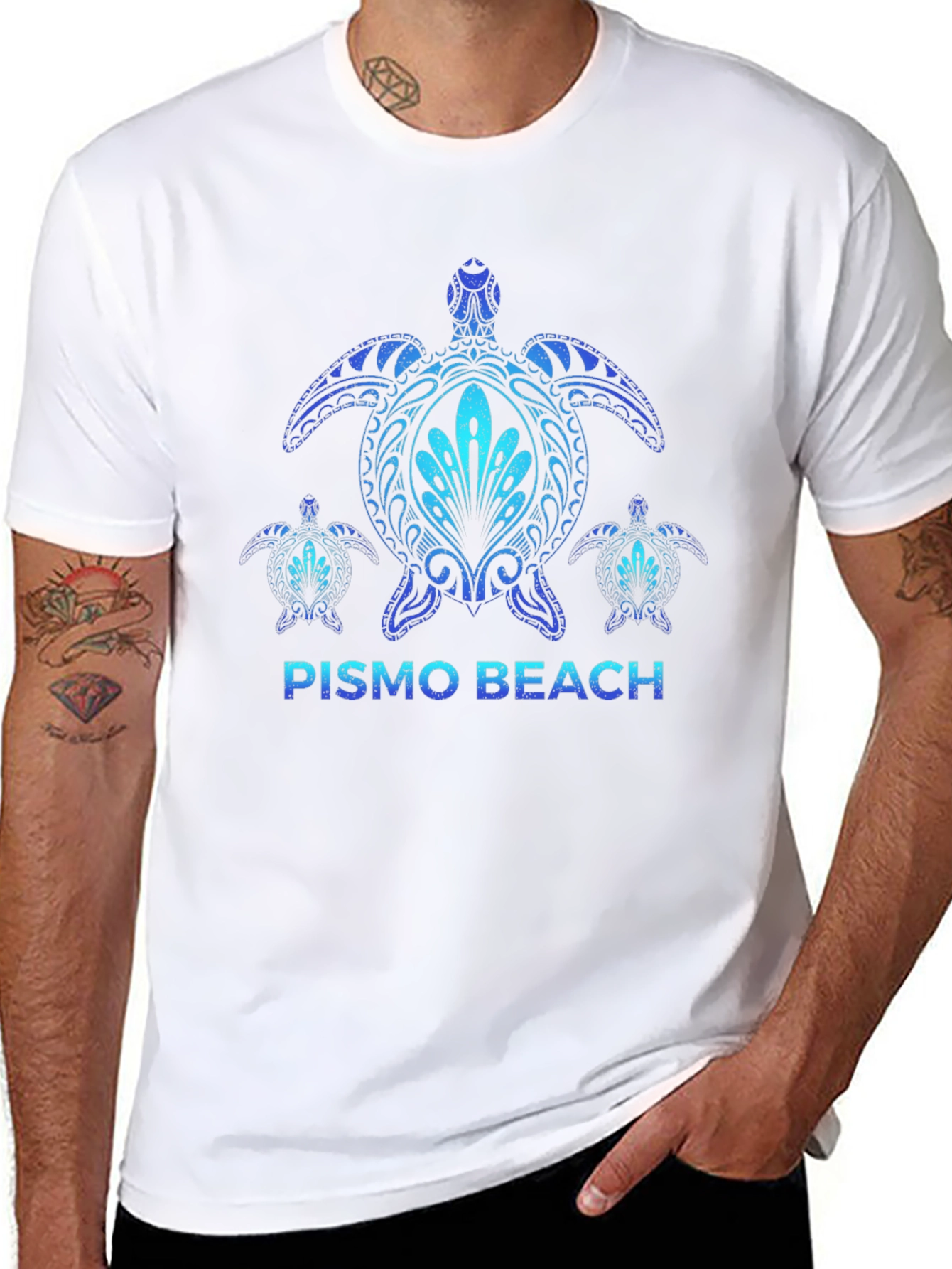 Pismo Beach Turtle Graphic Tee - Black