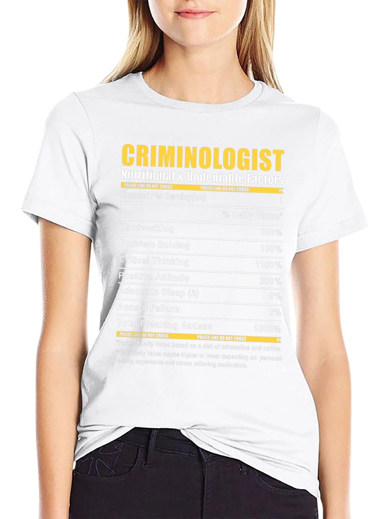 Criminologist Nutrition Facts Novelty T-Shirt