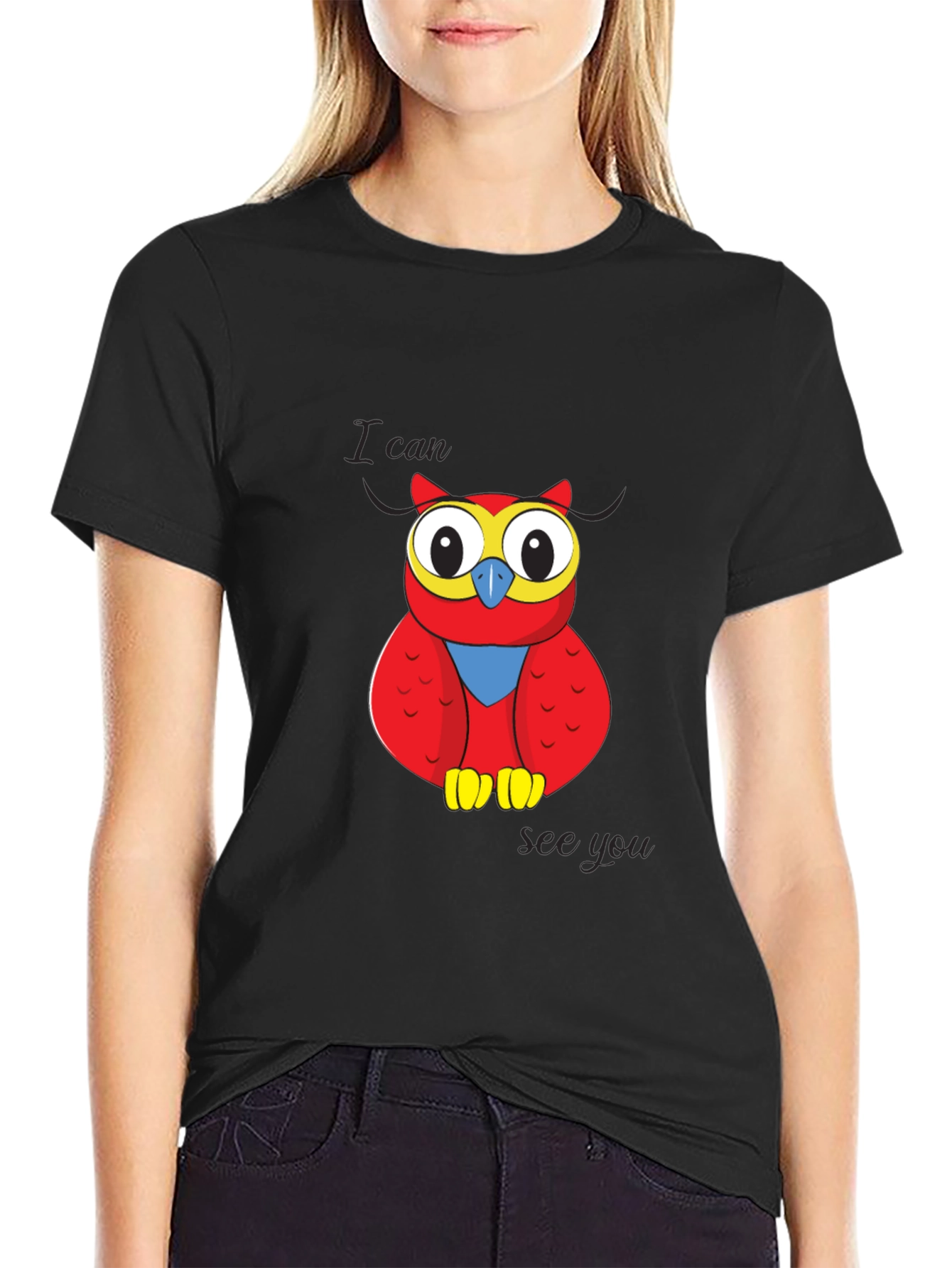 Owl Graphic T-Shirt - I Can See You Design