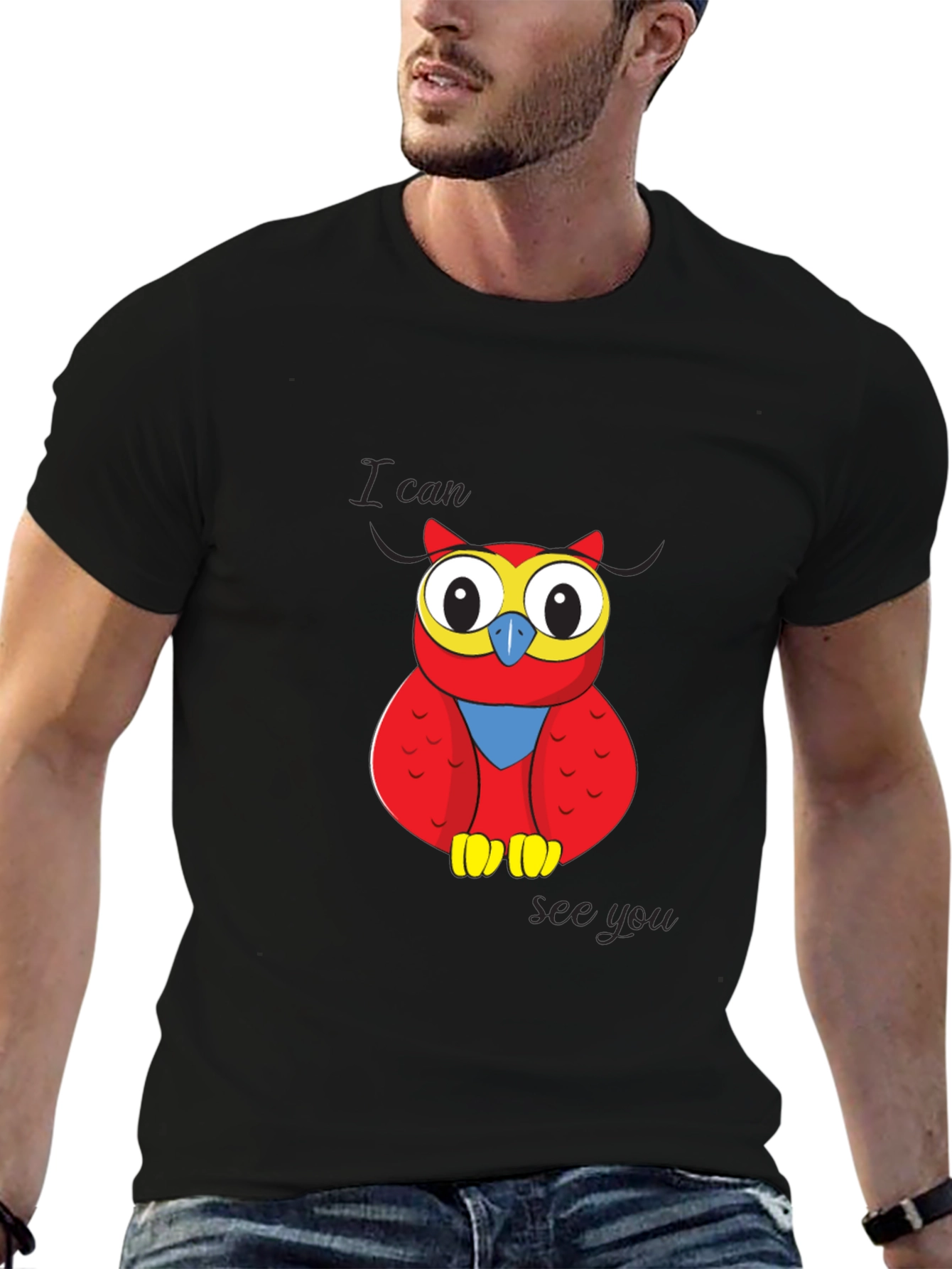 Owl Graphic T-Shirt - I Can See You Design