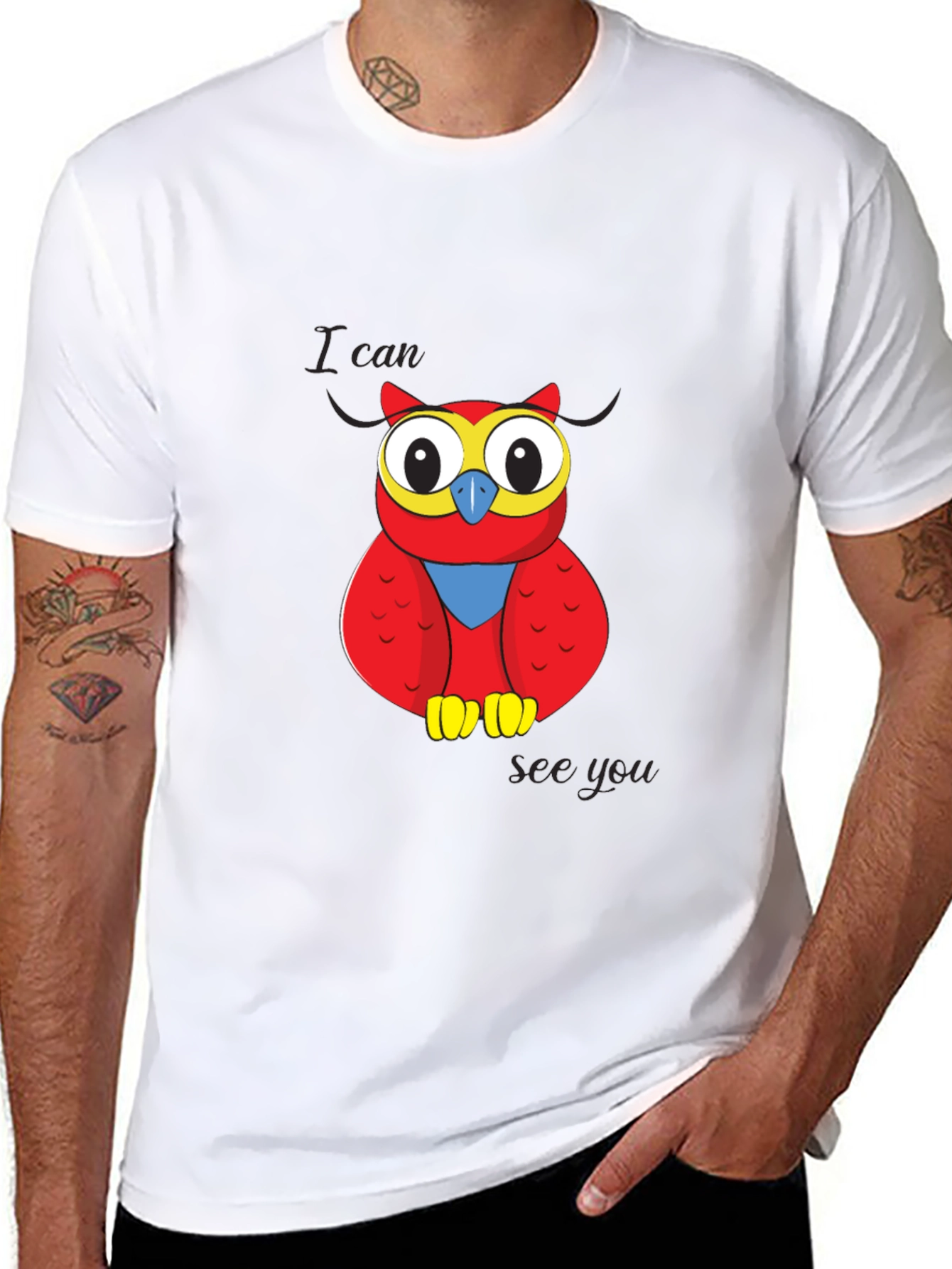 Owl Graphic T-Shirt - I Can See You Design