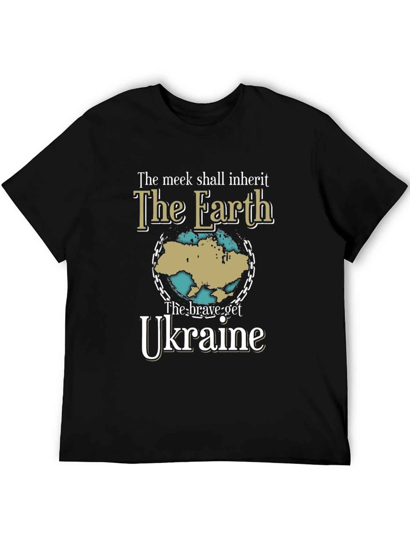 Ukraine Earth T-Shirt - Brave Get Ukraine Tee