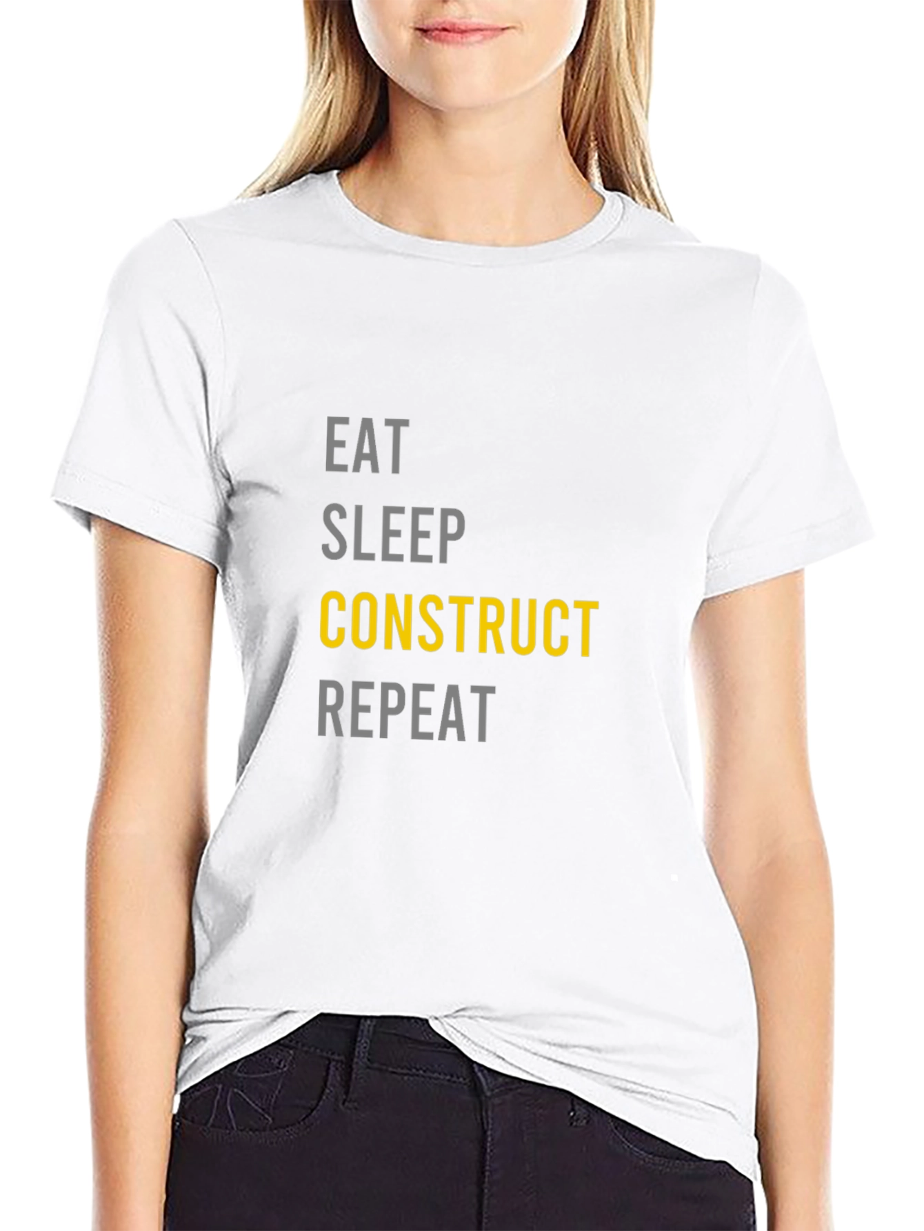 Eat Sleep Construct Repeat Graphic T-Shirt