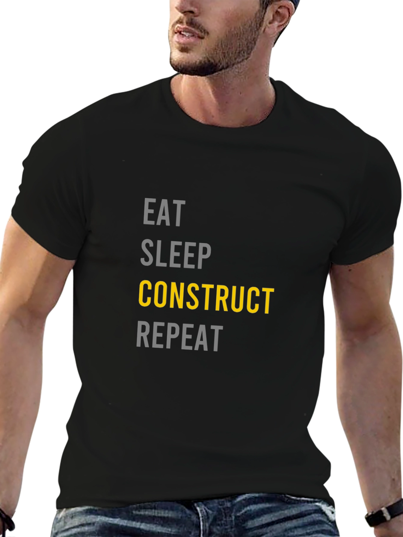 Eat Sleep Construct Repeat Graphic T-Shirt