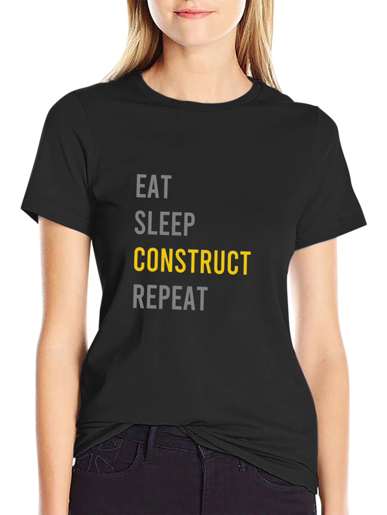 Eat Sleep Construct Repeat Graphic T-Shirt