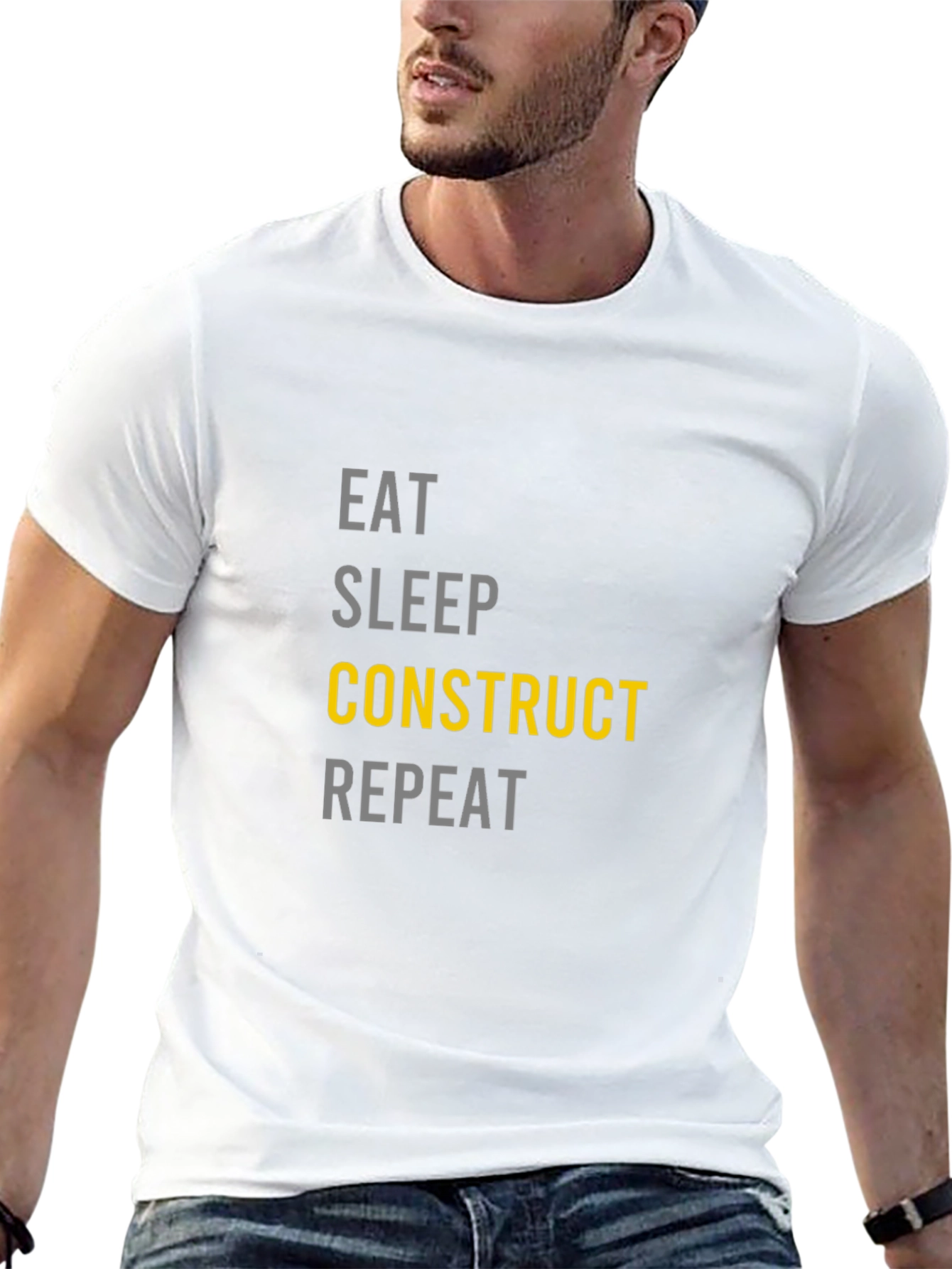 Eat Sleep Construct Repeat Graphic T-Shirt