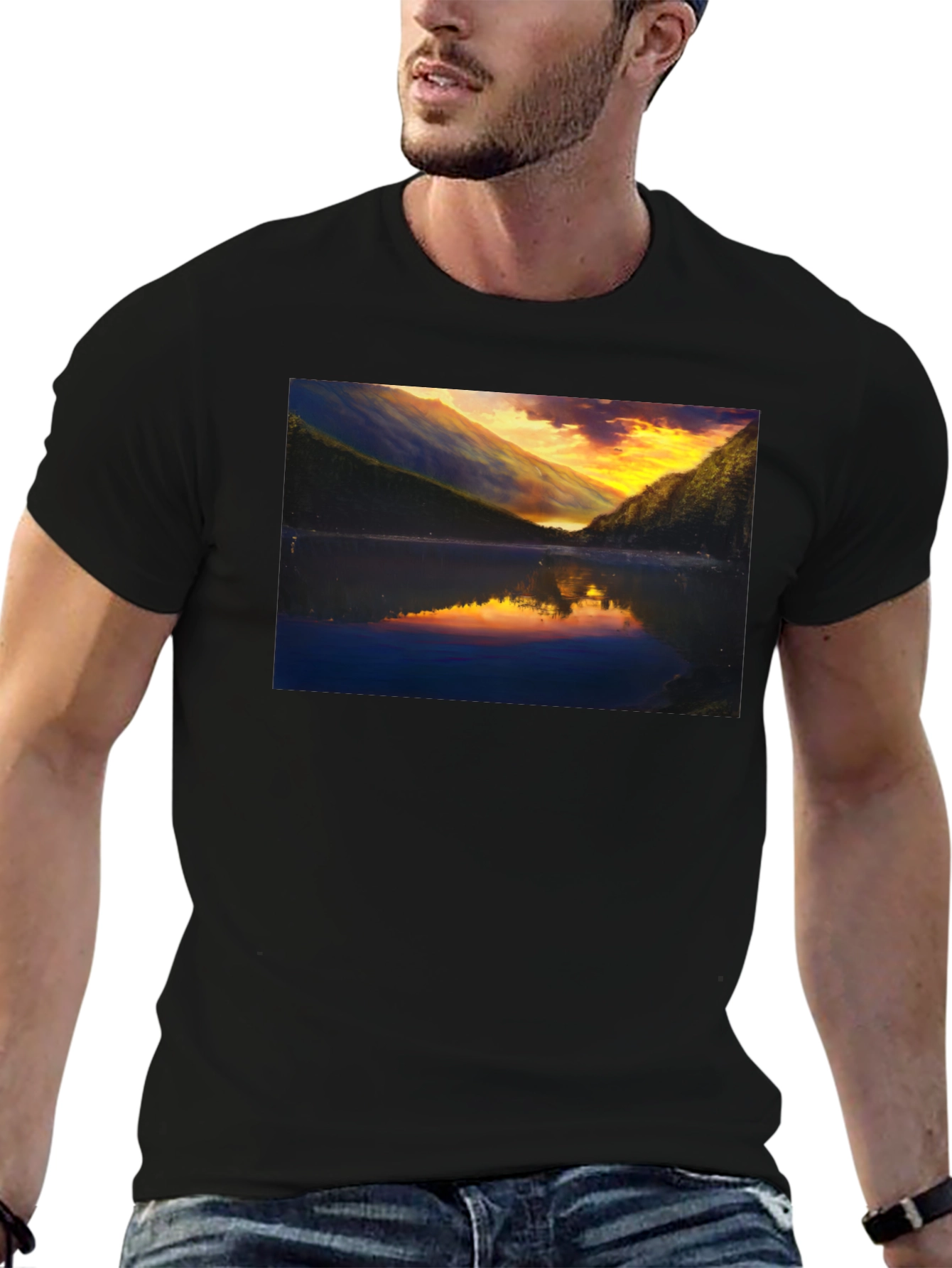 Sunset Lake T-Shirt - Scenic Graphic Tee
