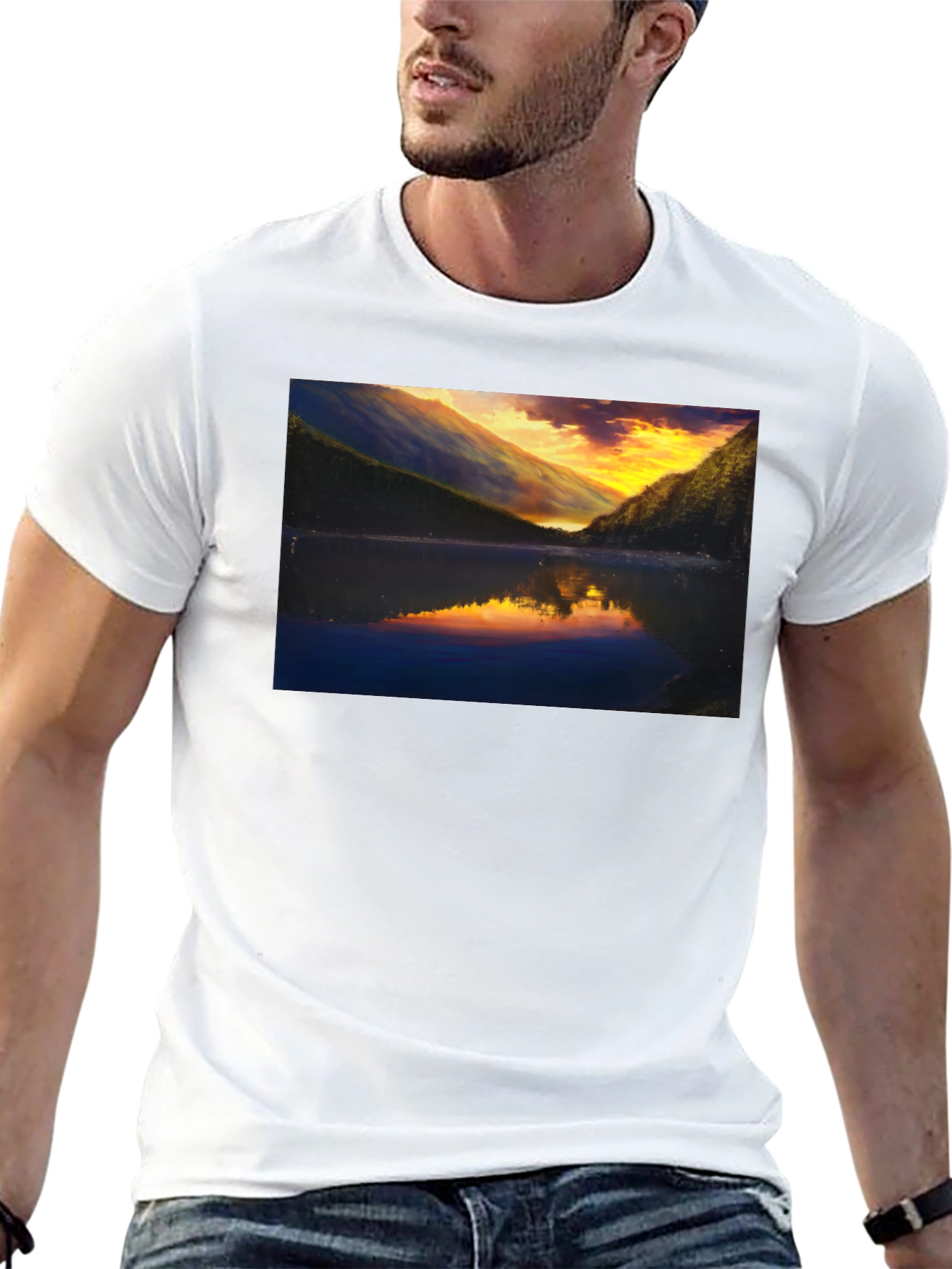 Sunset Lake T-Shirt - Scenic Graphic Tee