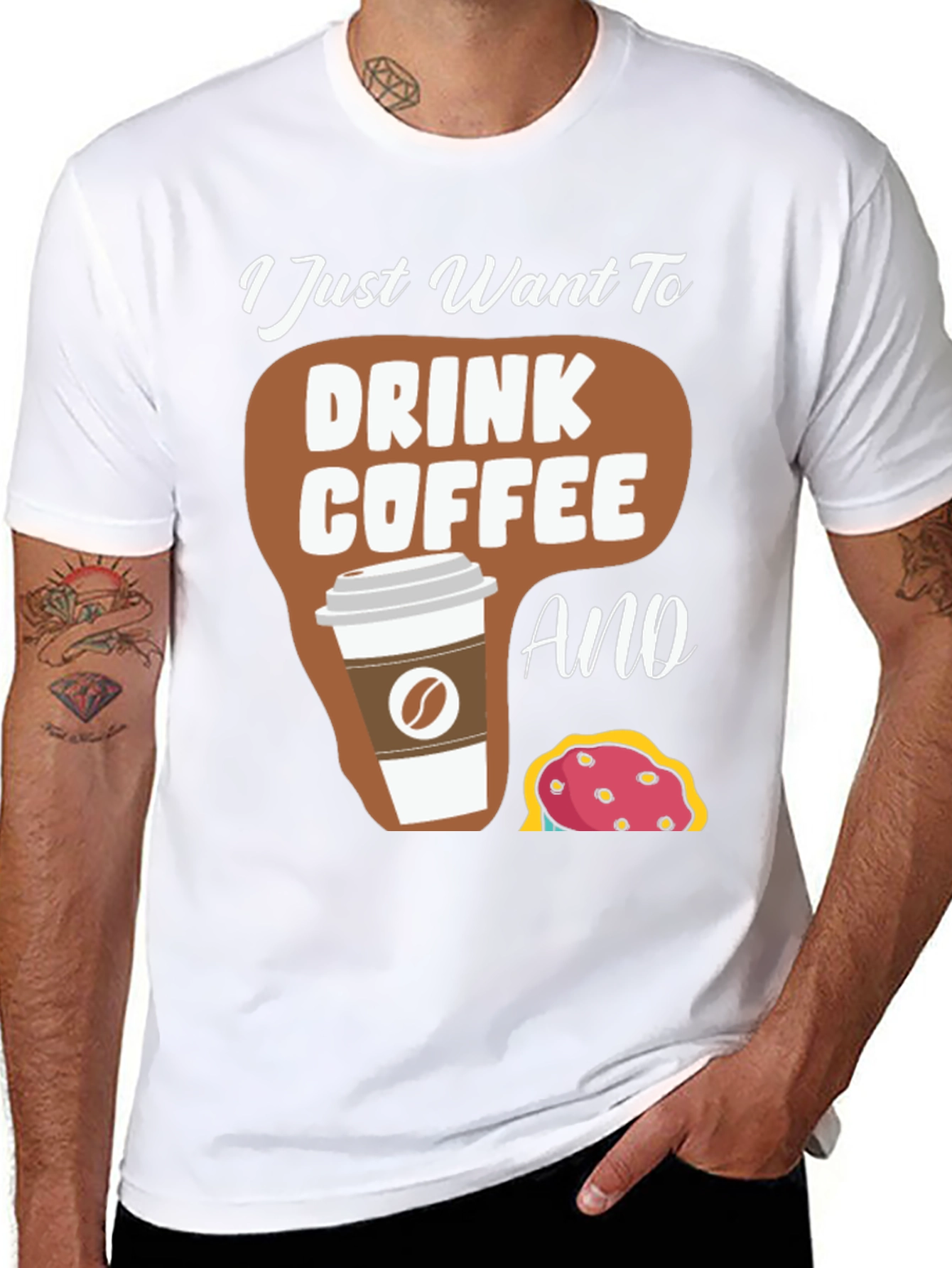 Coffee and Donut T-Shirt - Unisex Crew Neck Tee