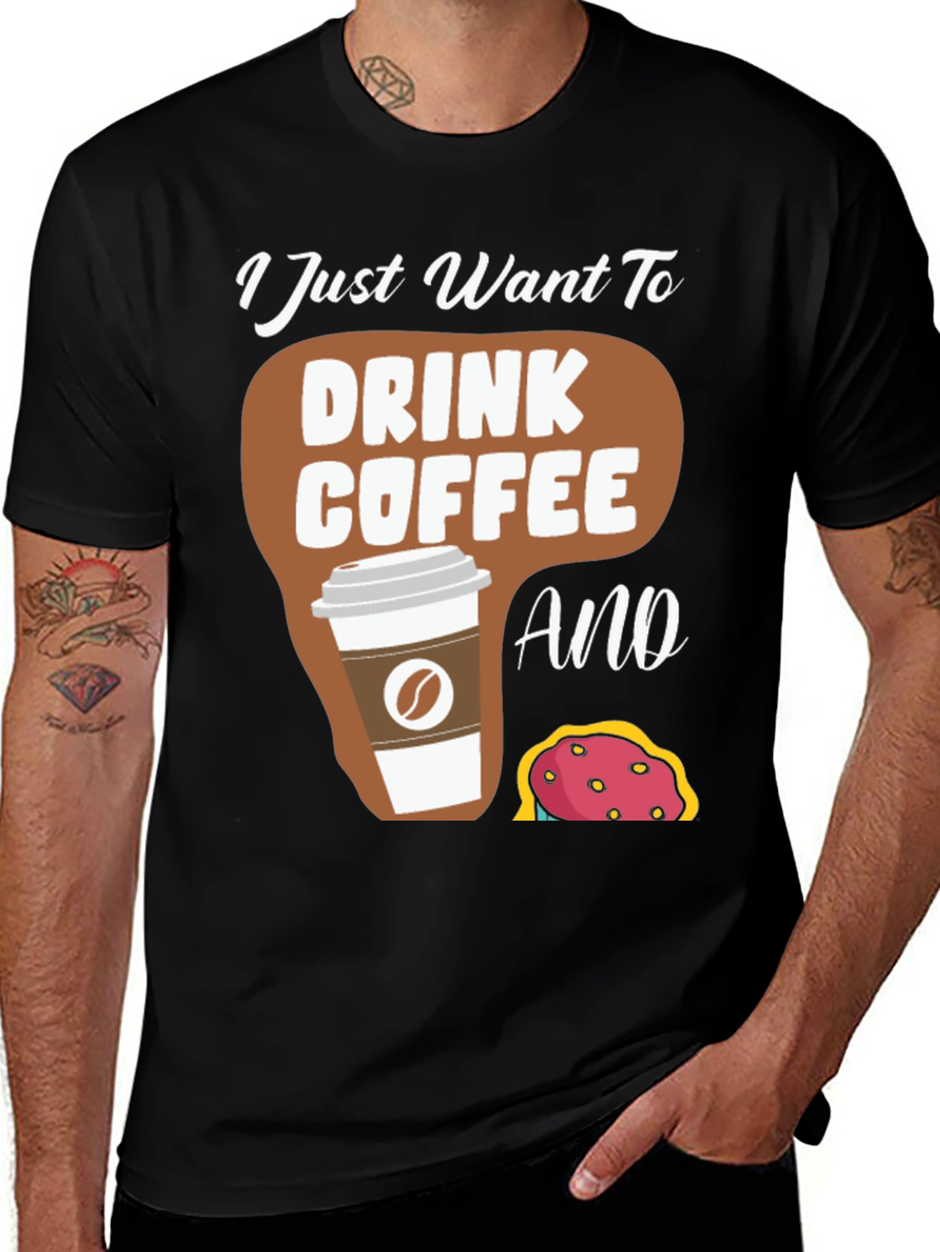 Coffee and Donut T-Shirt - Unisex Crew Neck Tee