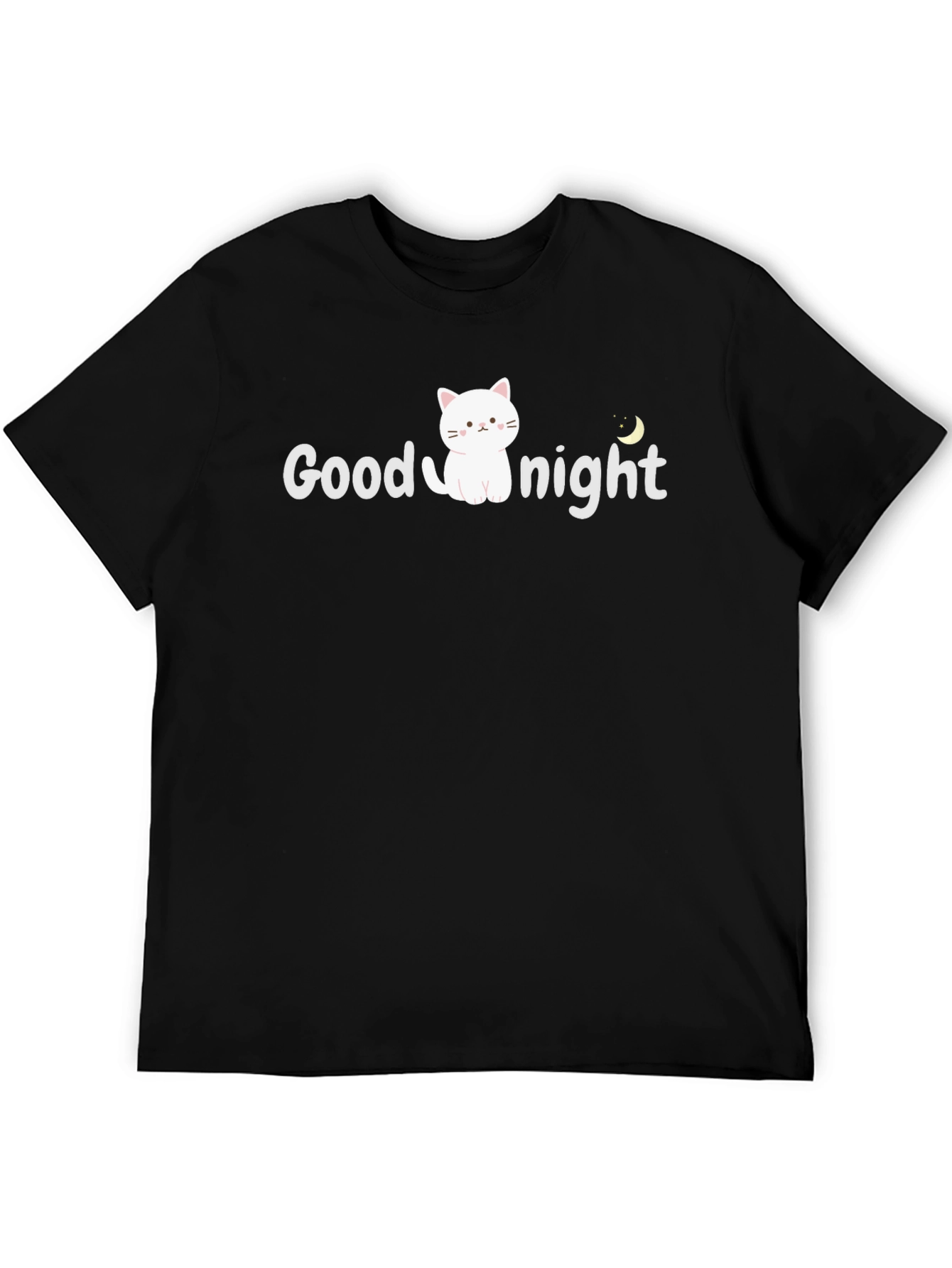 Good Night Cat Graphic T-Shirt - Soft Cotton Blend