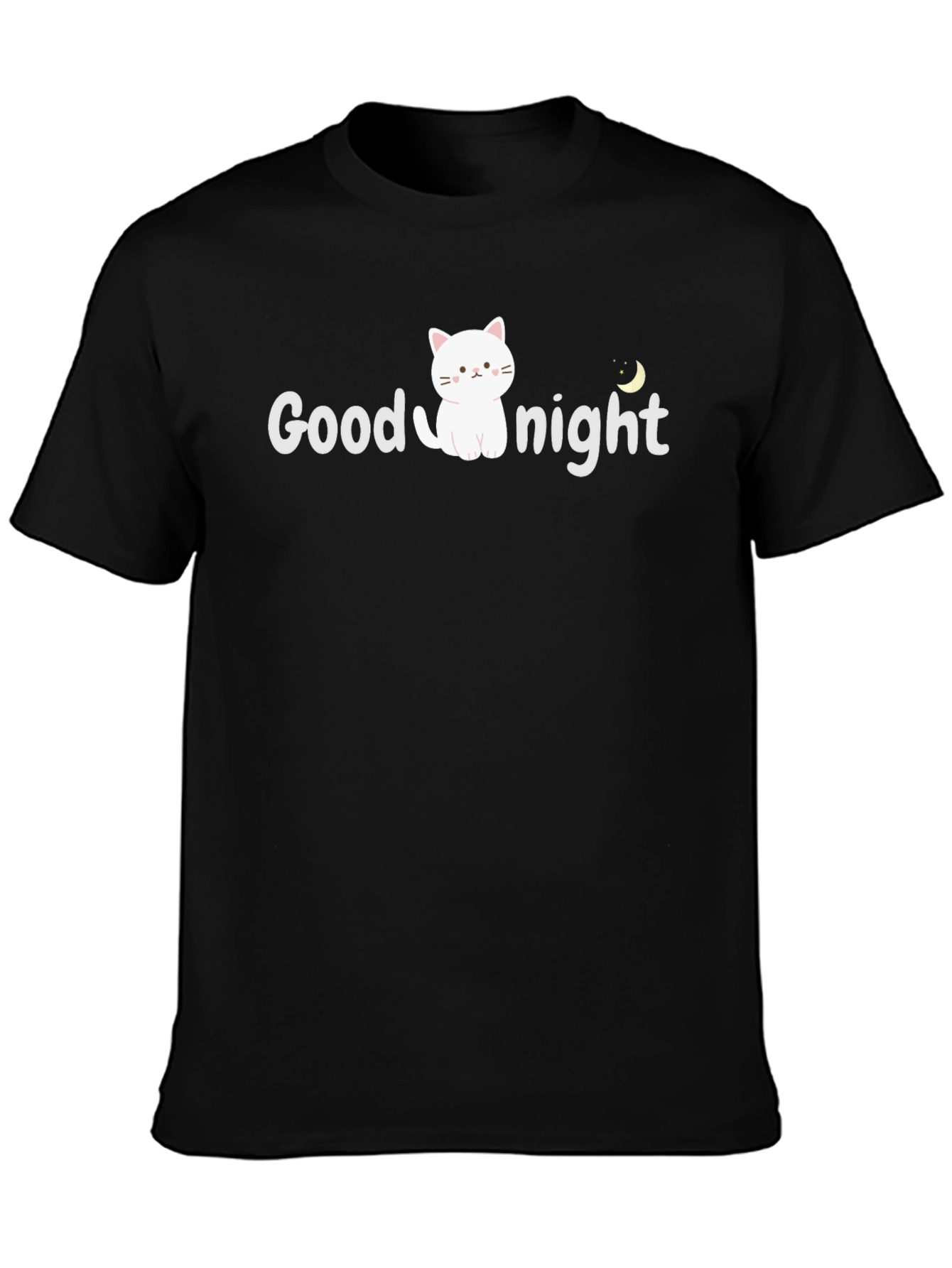 Good Night Cat Graphic T-Shirt - Soft Cotton Blend