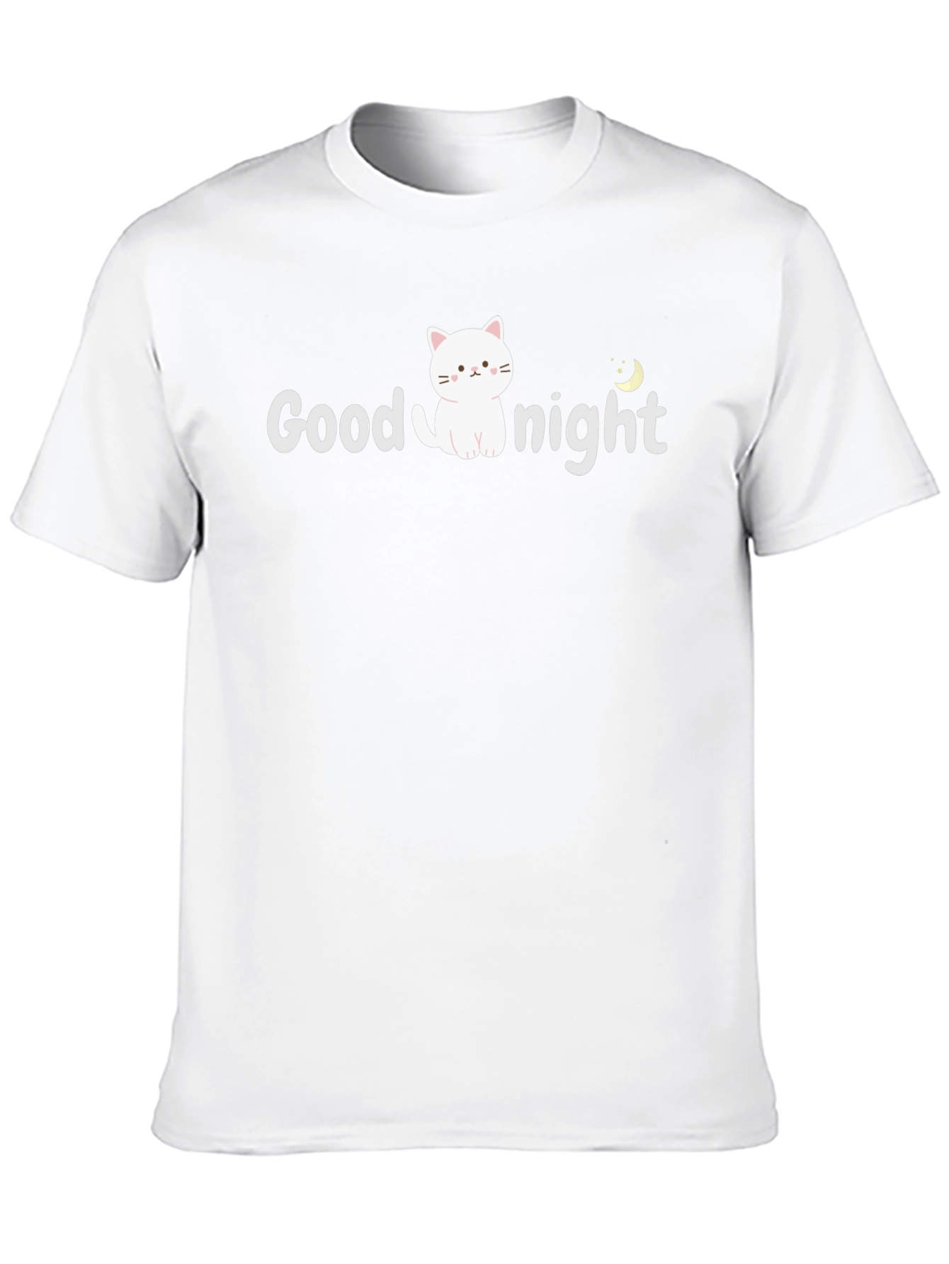 Good Night Cat Graphic T-Shirt - Soft Cotton Blend